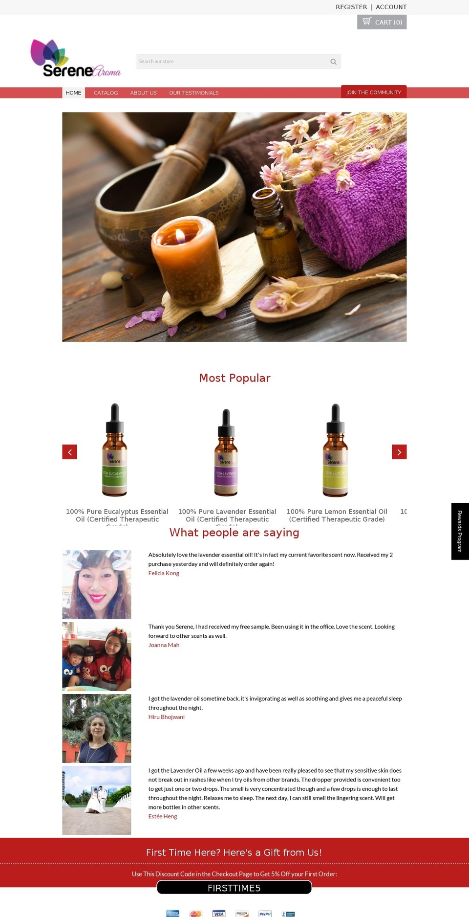 optimofinal Shopify theme site example serenearoma.com