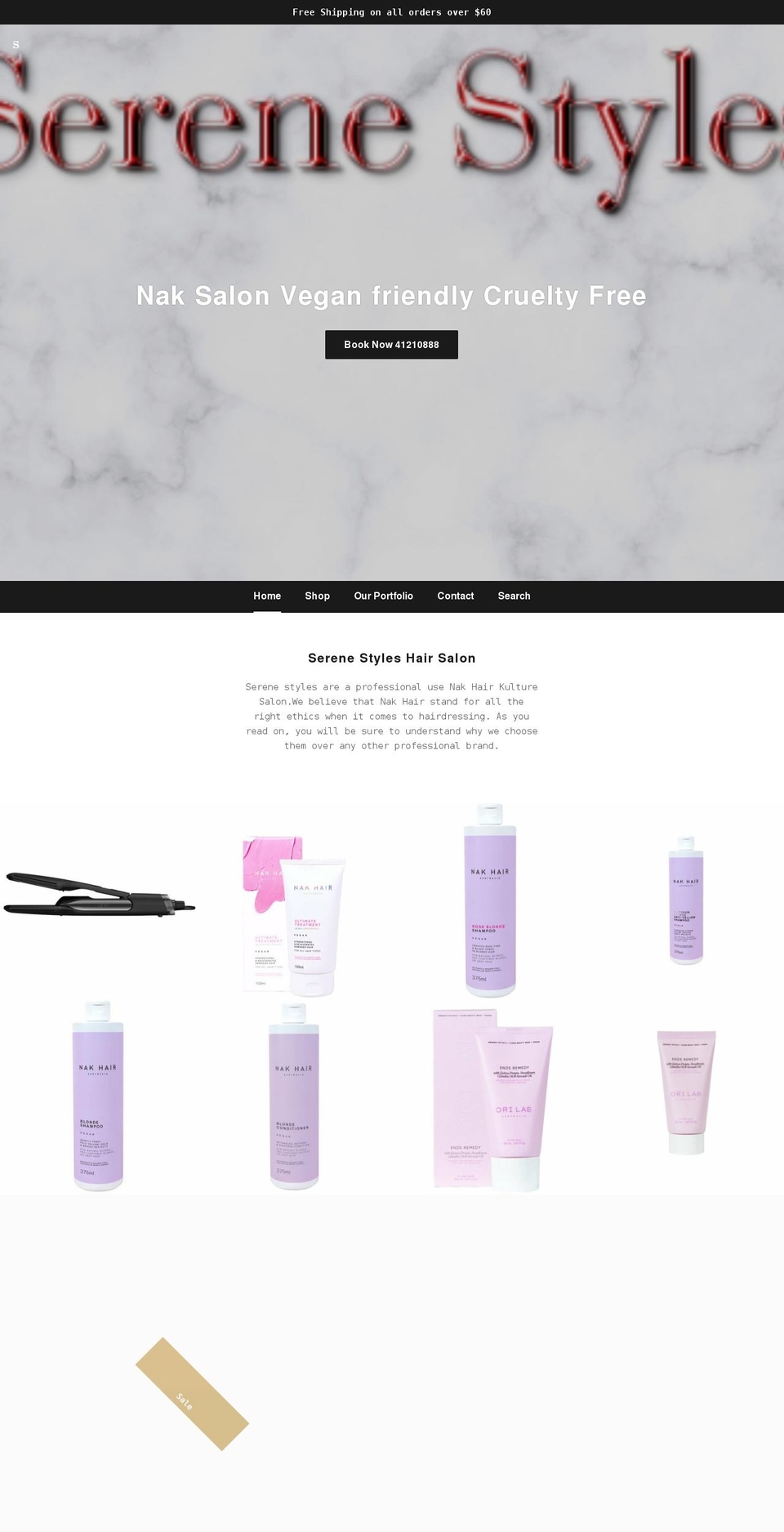 serenestyles.com.au shopify website screenshot