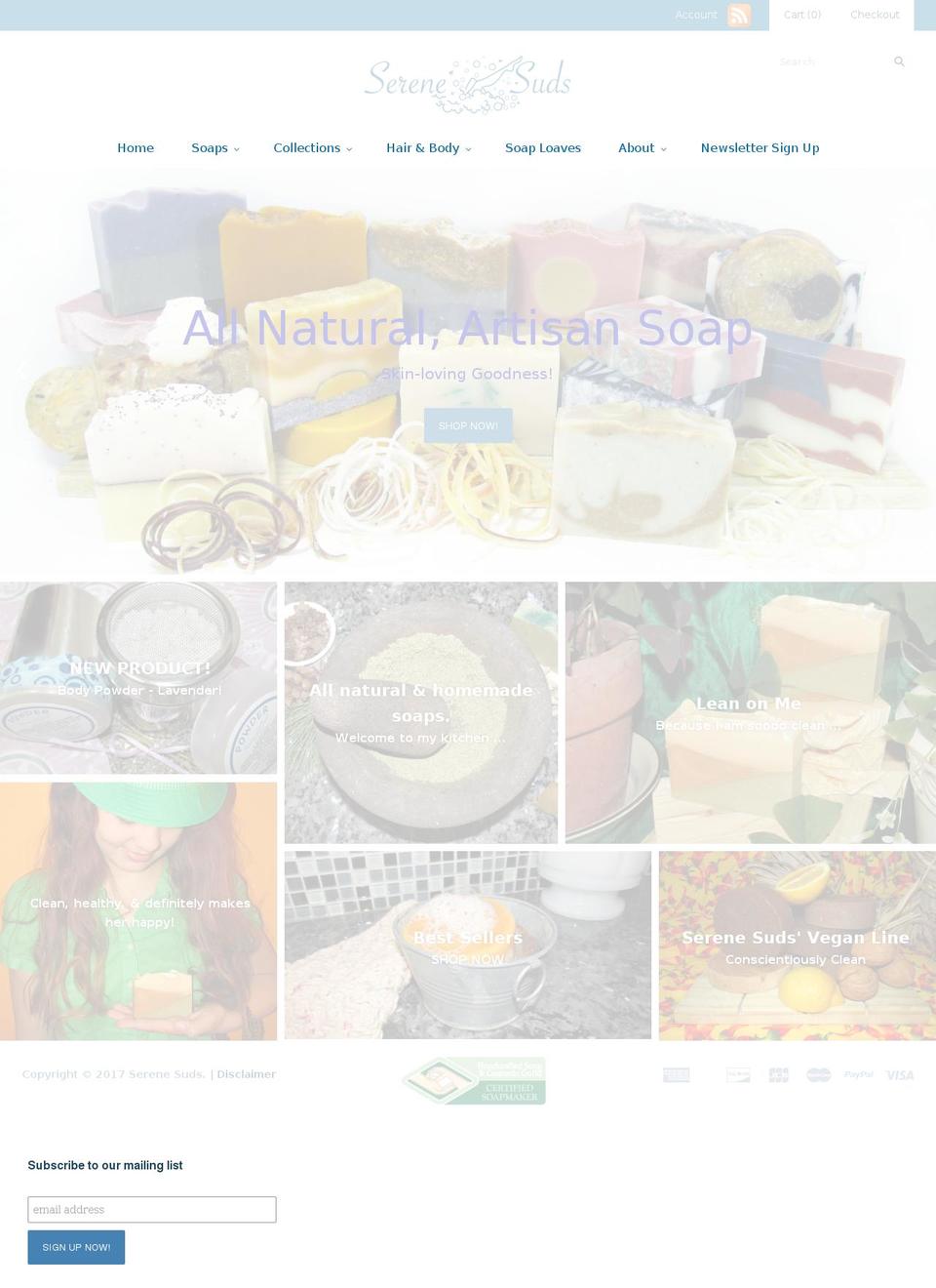 serenesuds.com shopify website screenshot