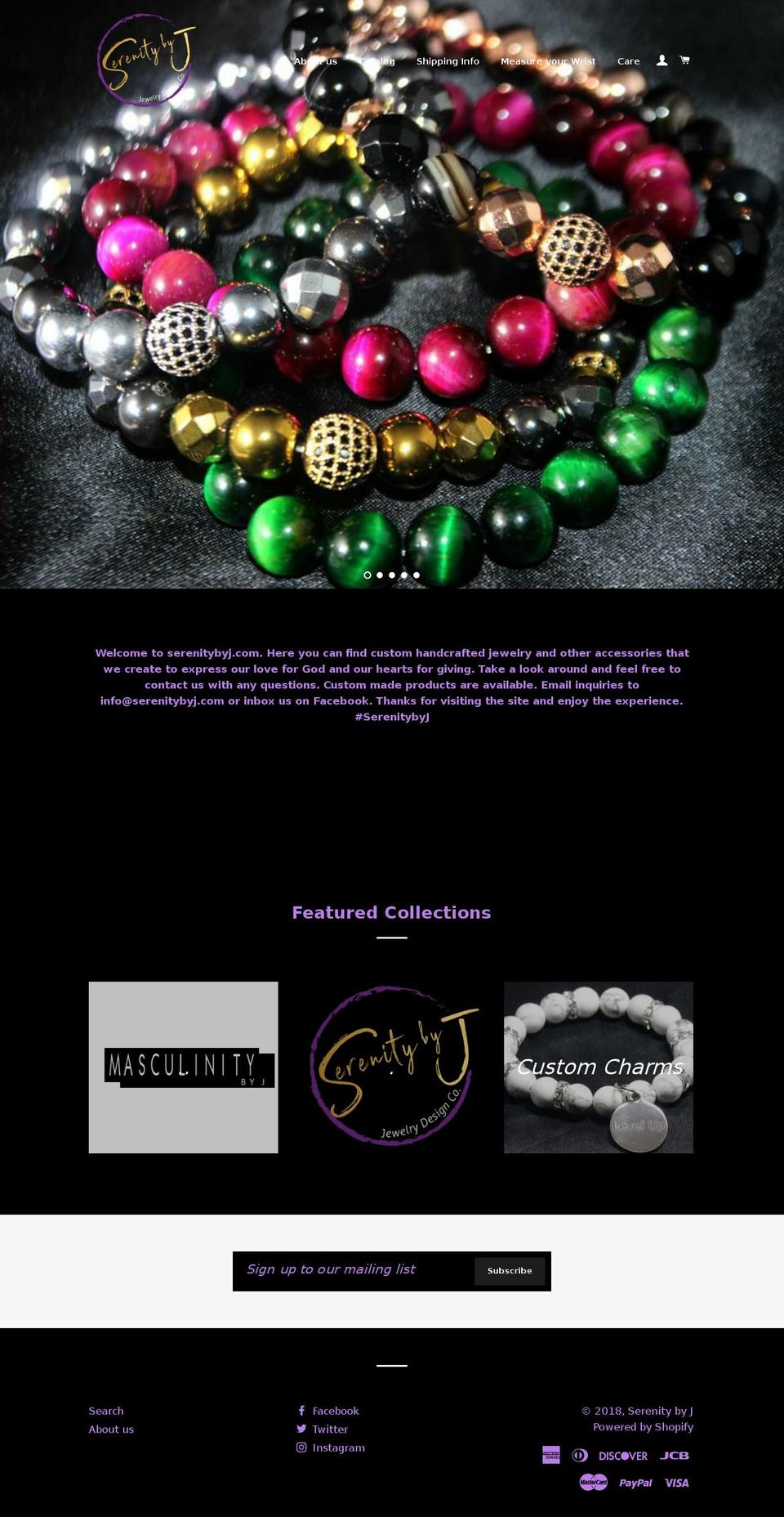 serenitybyj.com — Shopify storefront screenshot