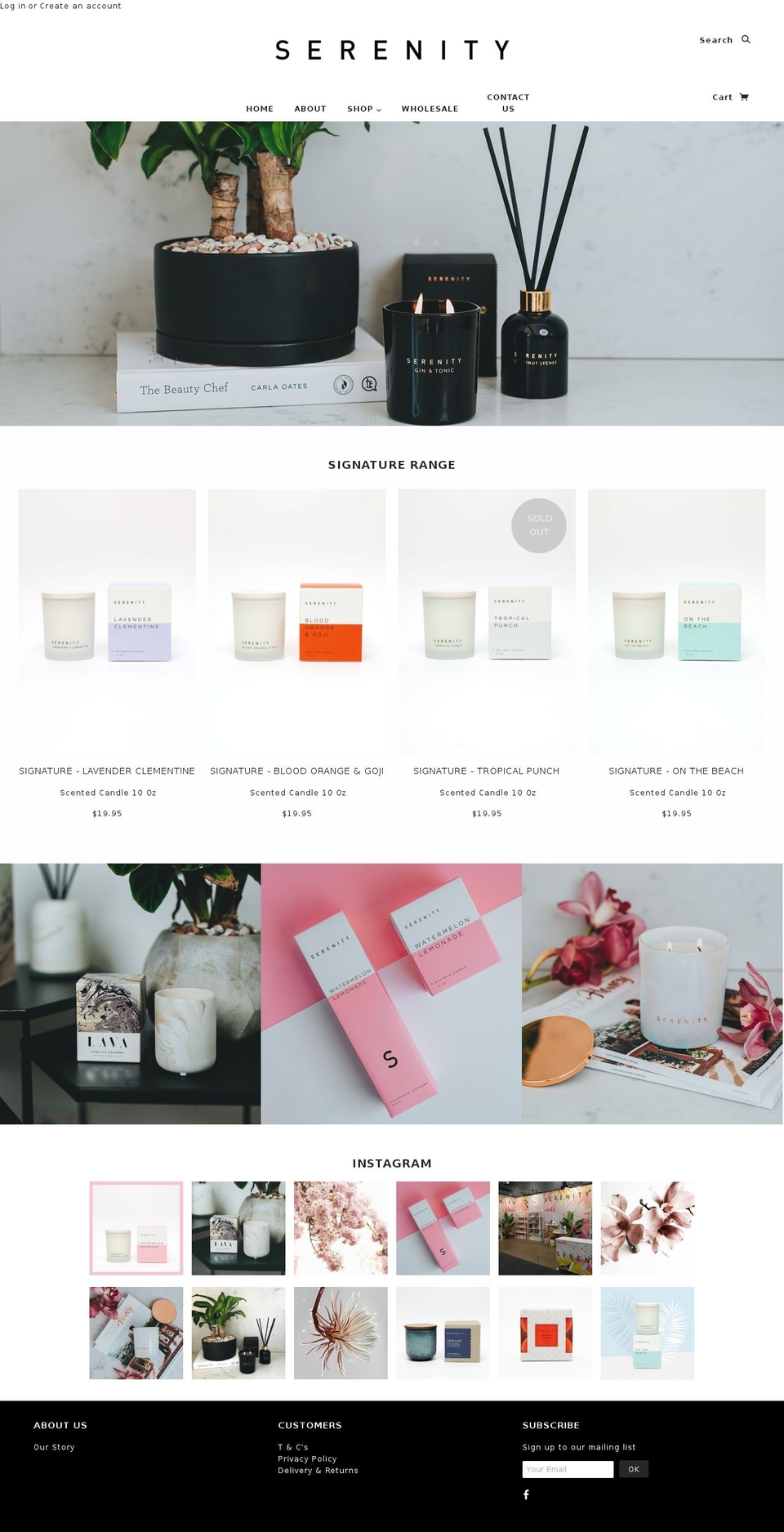 serenitycandles.com.au shopify website screenshot