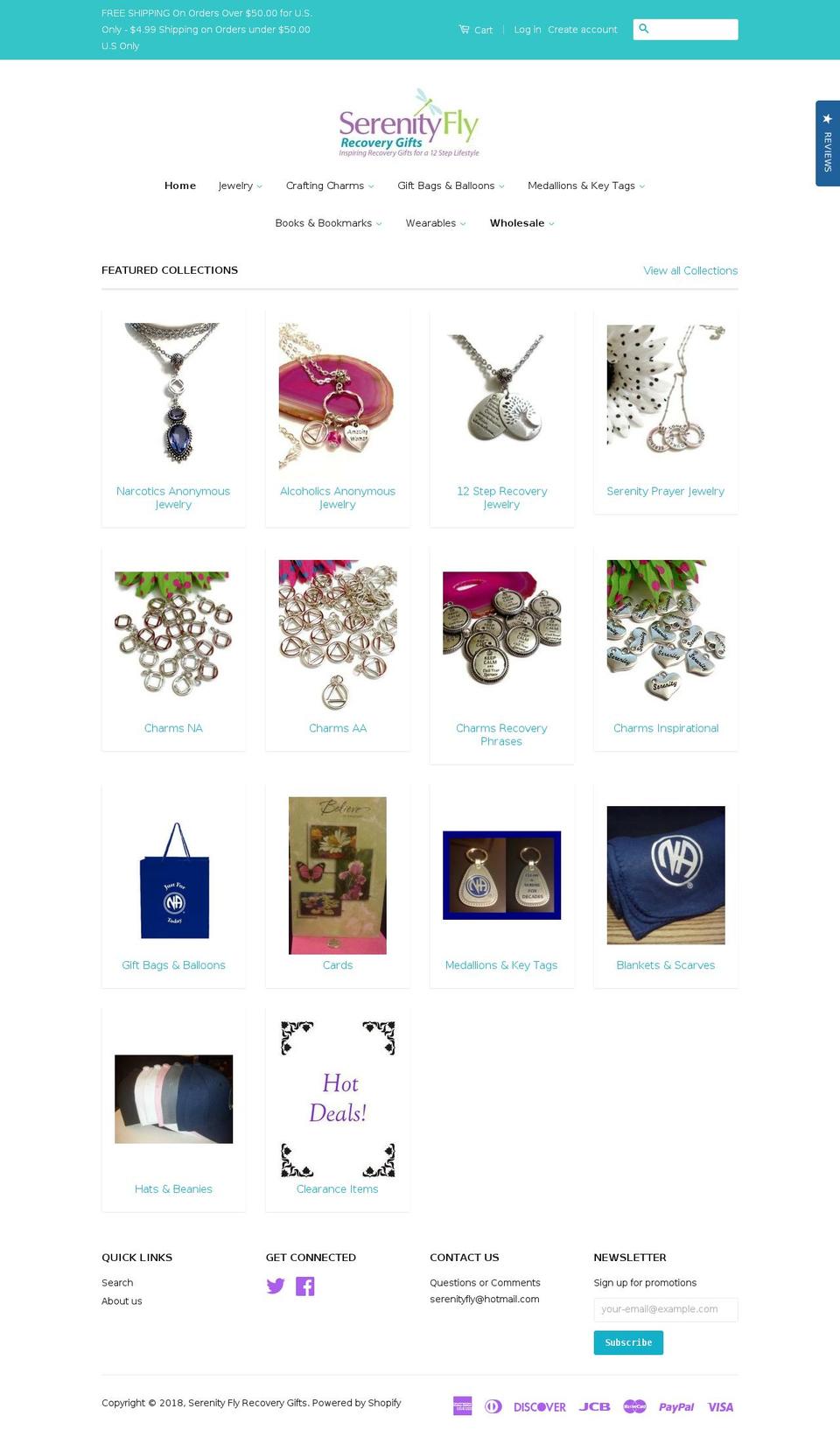 serenityflyrecoverygifts.net shopify website screenshot