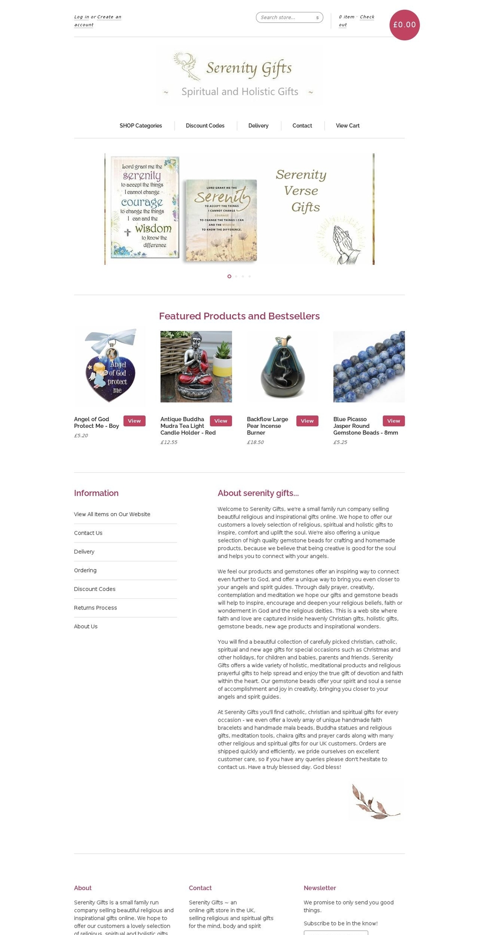 serenitygifts.co.uk shopify website screenshot
