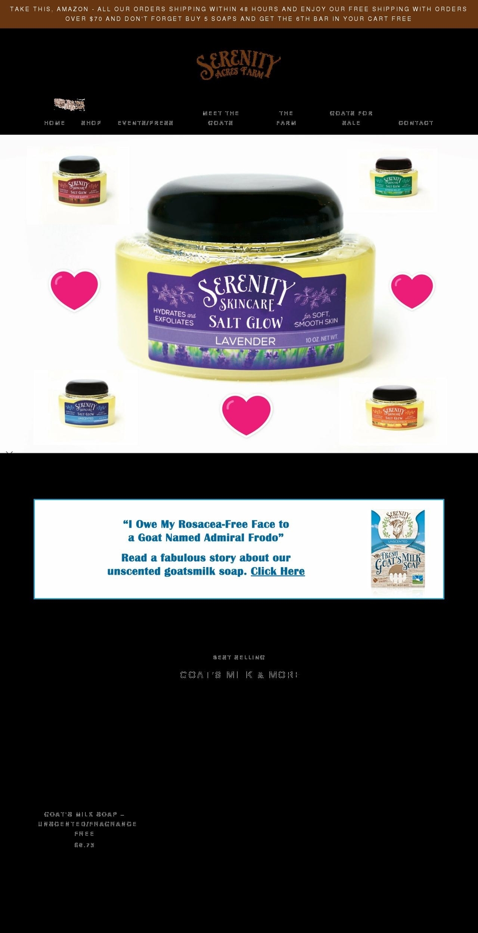 serenitygoats.com shopify website screenshot
