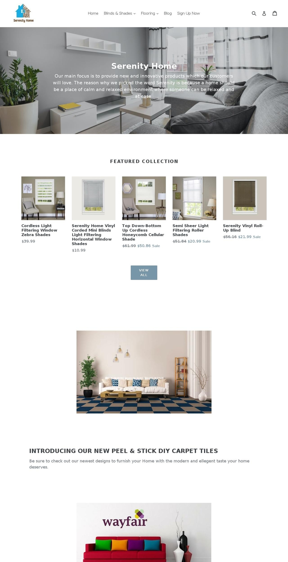 serenityhomefashion.com — Shopify storefront screenshot