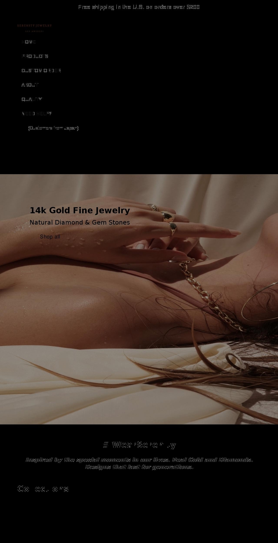 serenityjewelryla.com — Shopify storefront screenshot