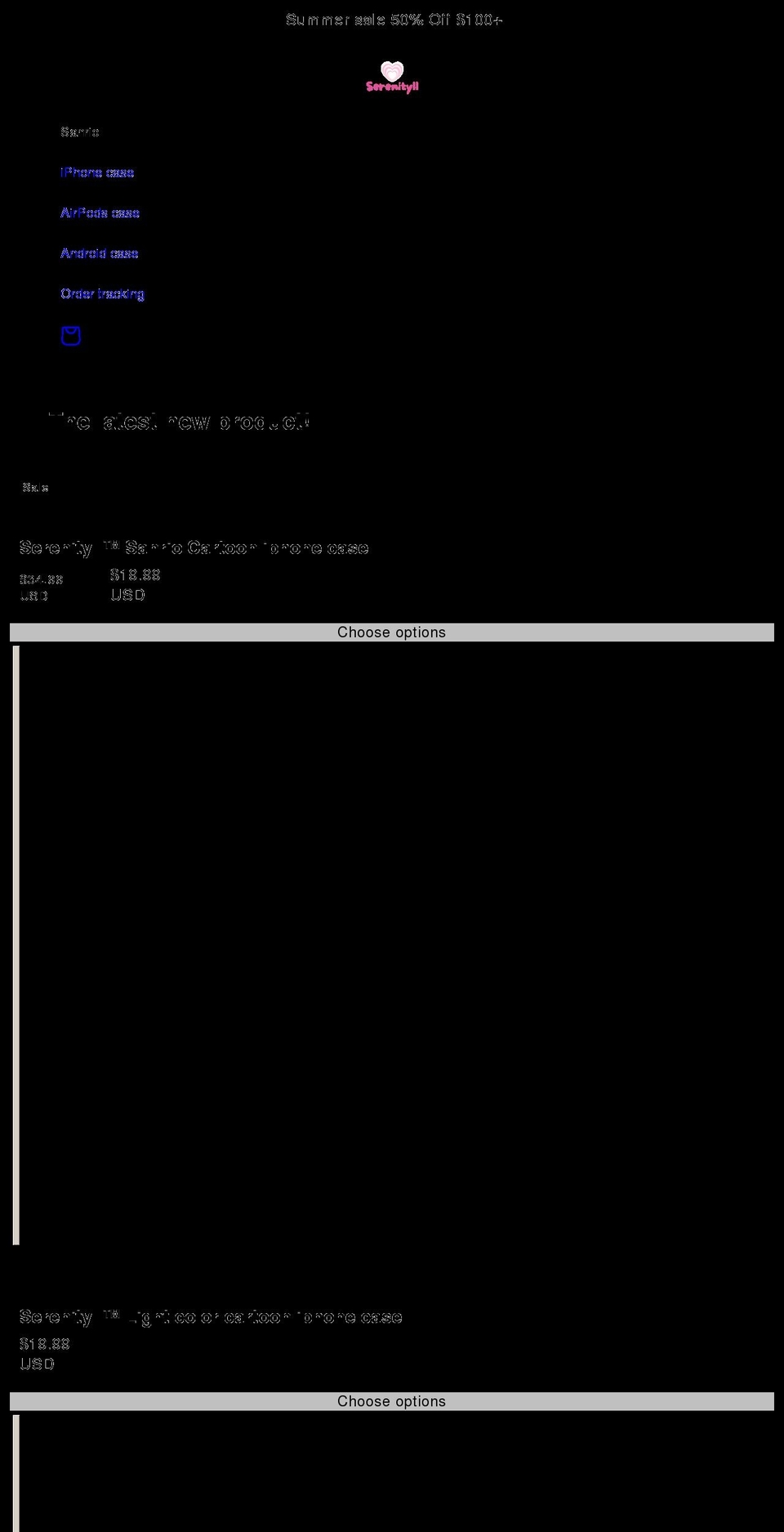 serenityll.com shopify website screenshot