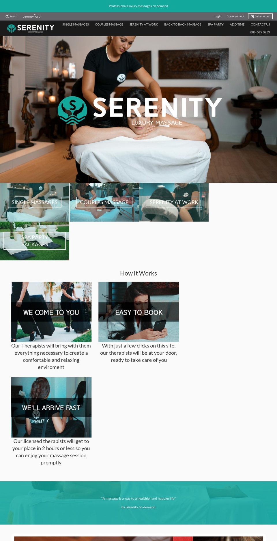 serenityondemand.com — Shopify storefront screenshot