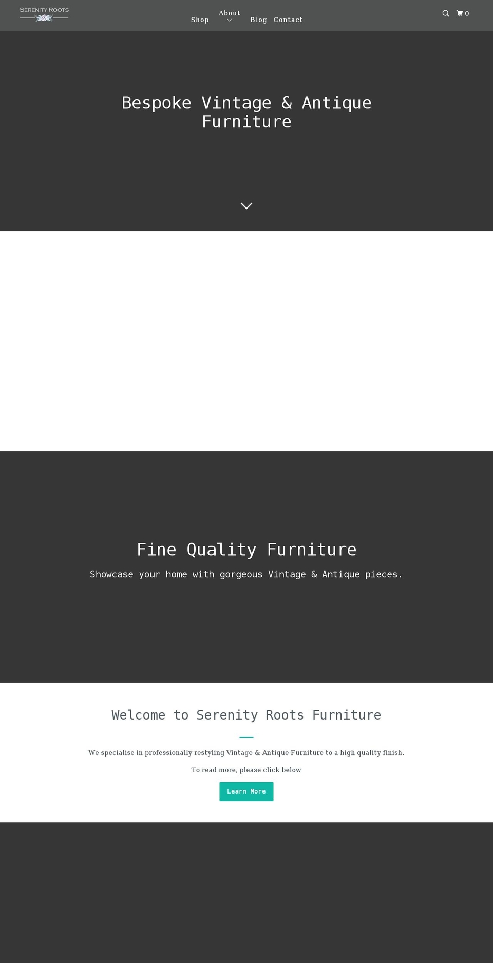 serenityrootsfurniture.co.uk shopify website screenshot