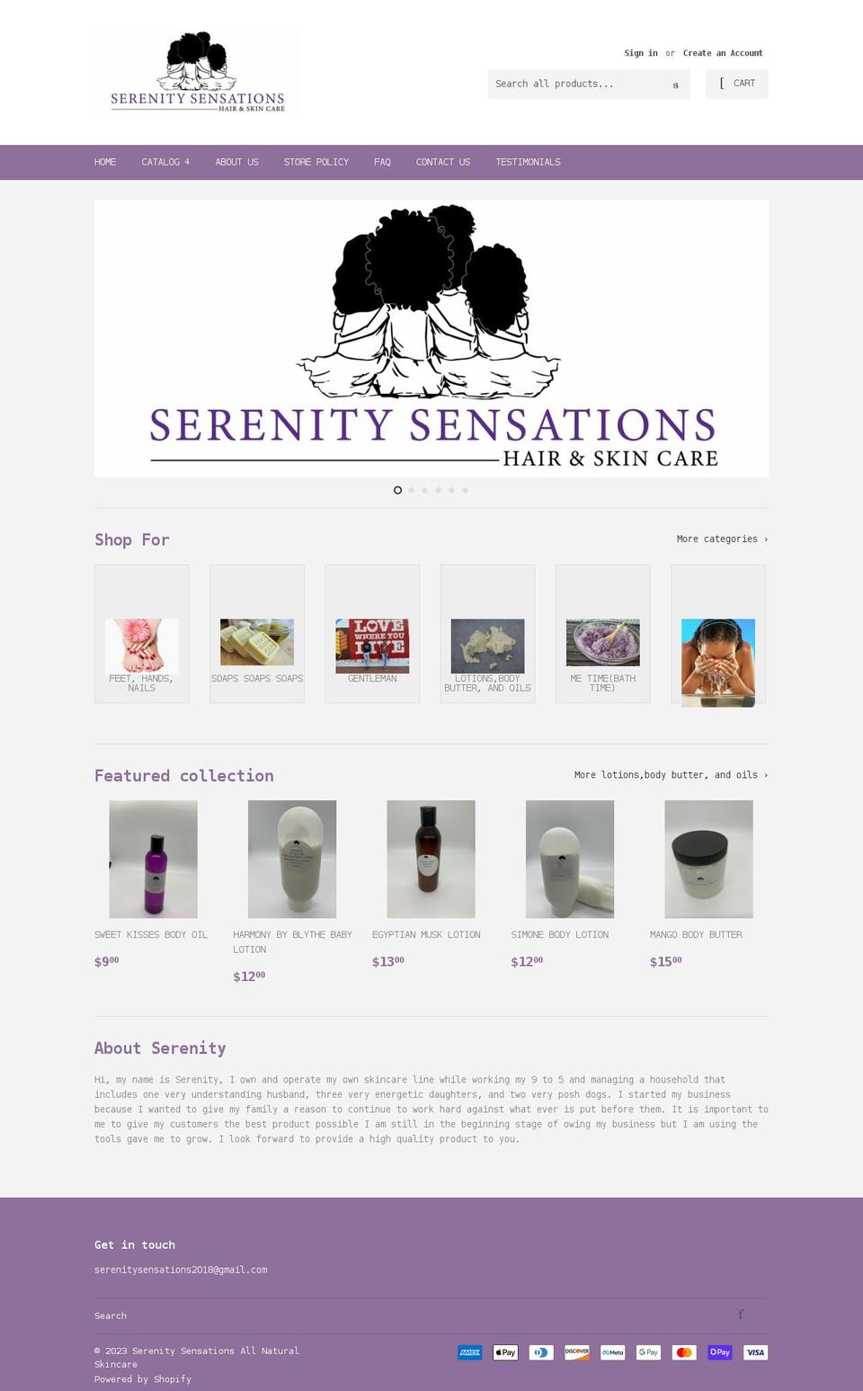 serenityskinlove.com shopify website screenshot