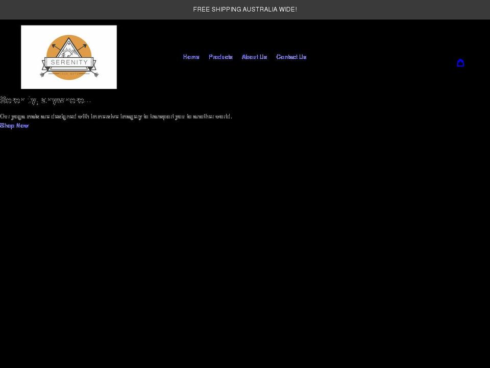 serenityyogamats.com shopify website screenshot