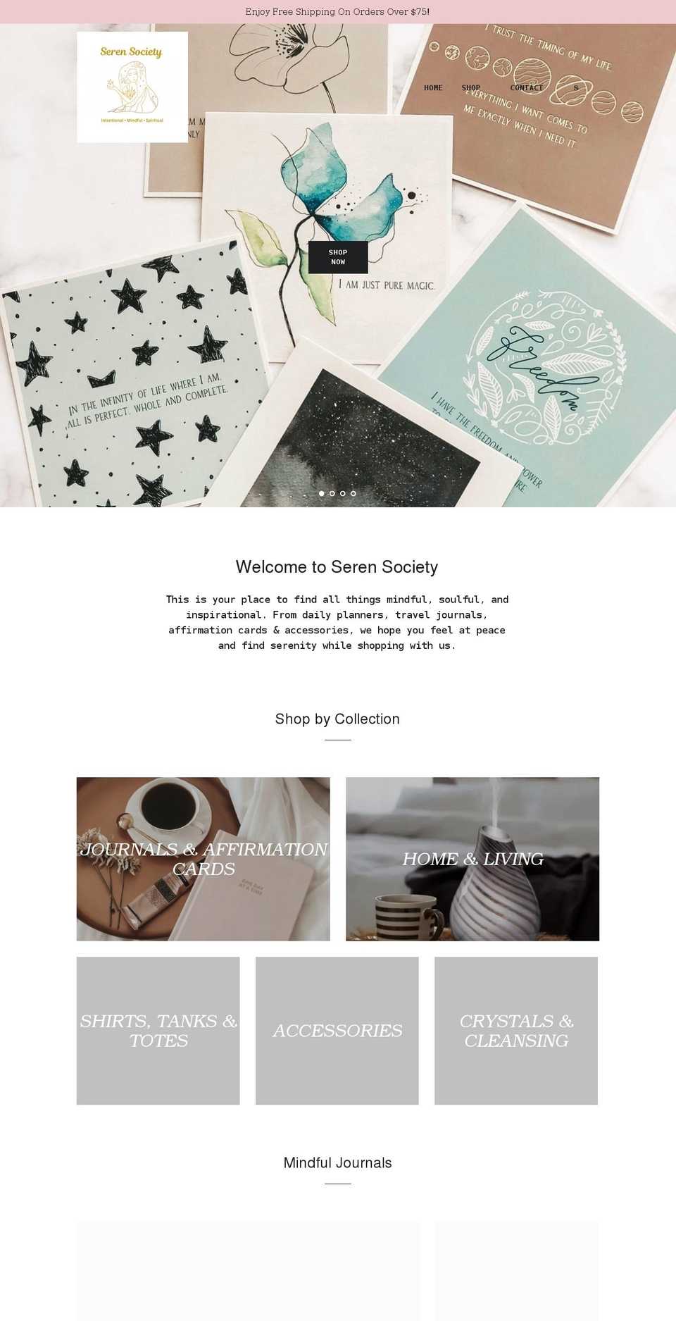 Meaghan's Work Shopify theme site example serensociety.com