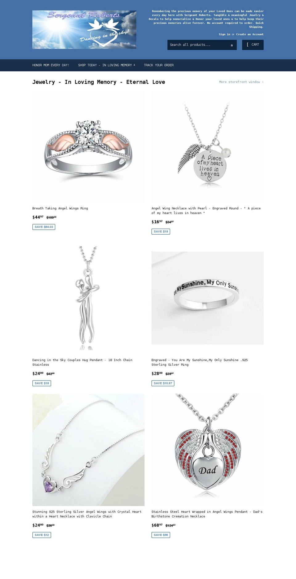 sergeantroberts.com — Shopify storefront screenshot