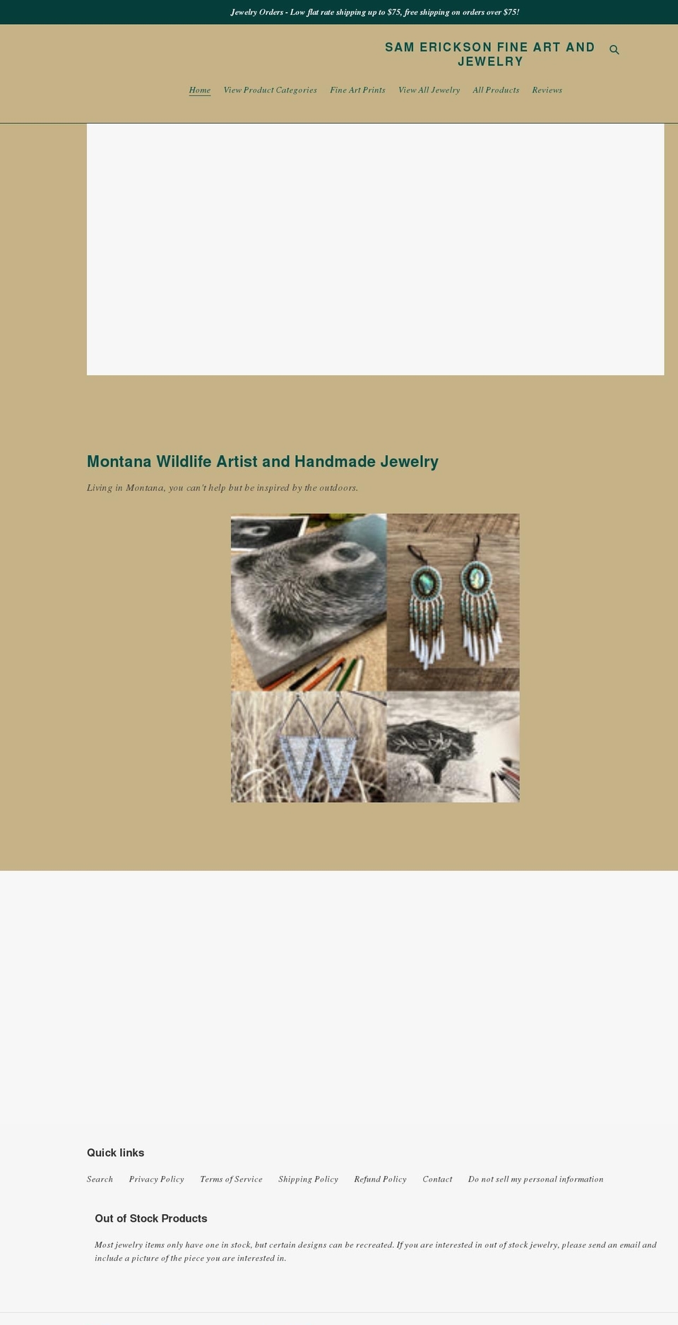 sericksonart.com shopify website screenshot