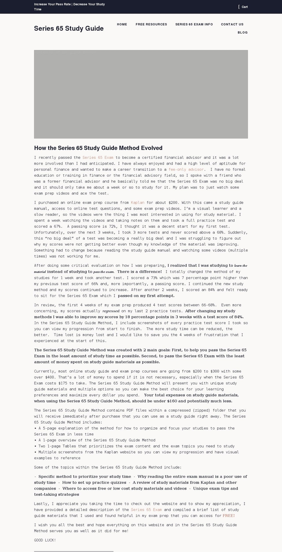 series65studyguide.com shopify website screenshot