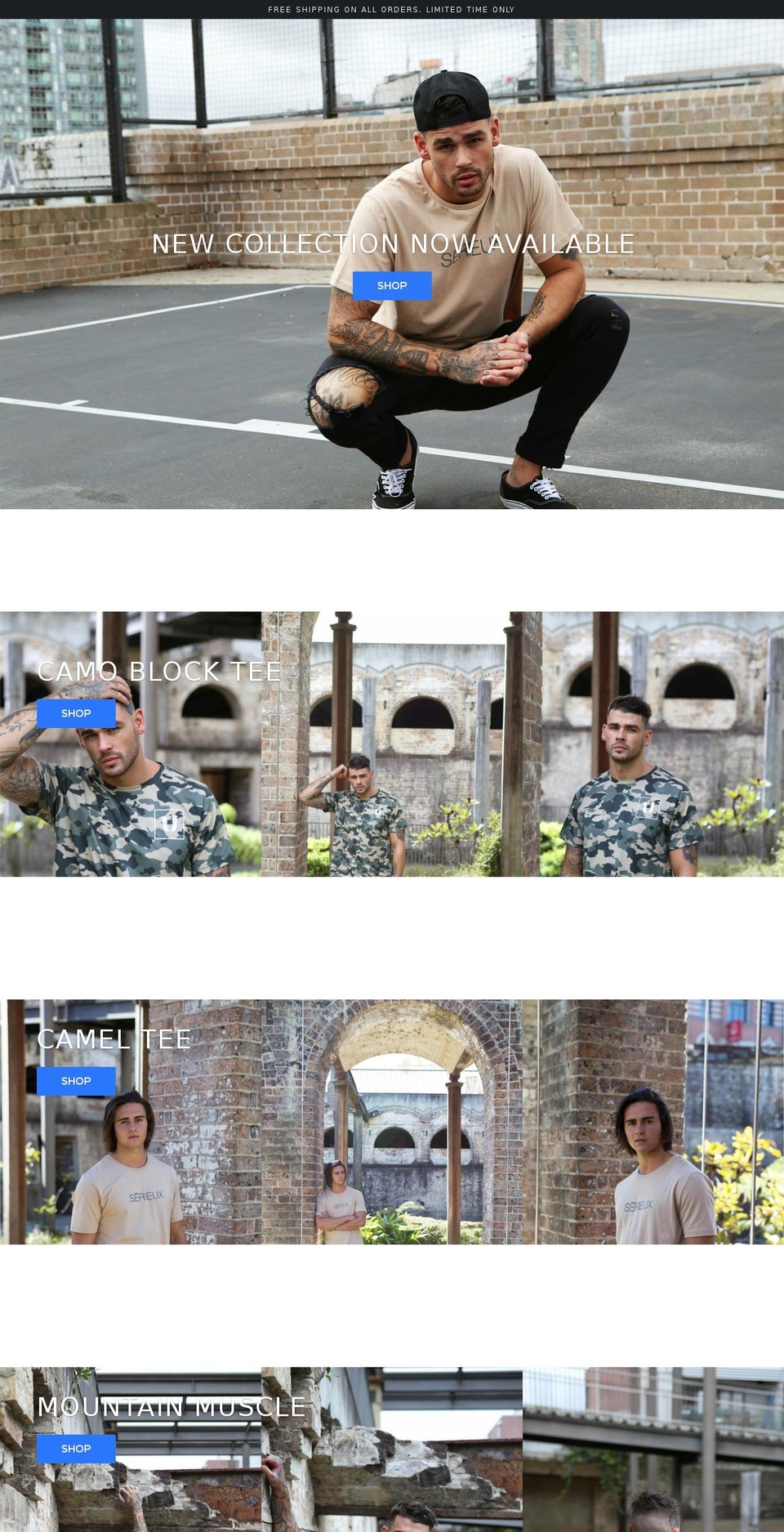 serieuxapparel.com shopify website screenshot