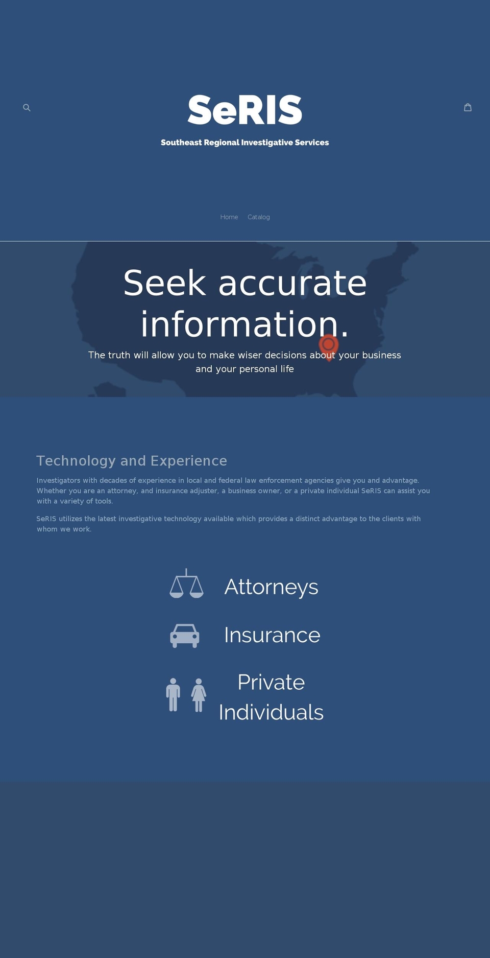 serinvestigativeservices.com — Shopify storefront screenshot