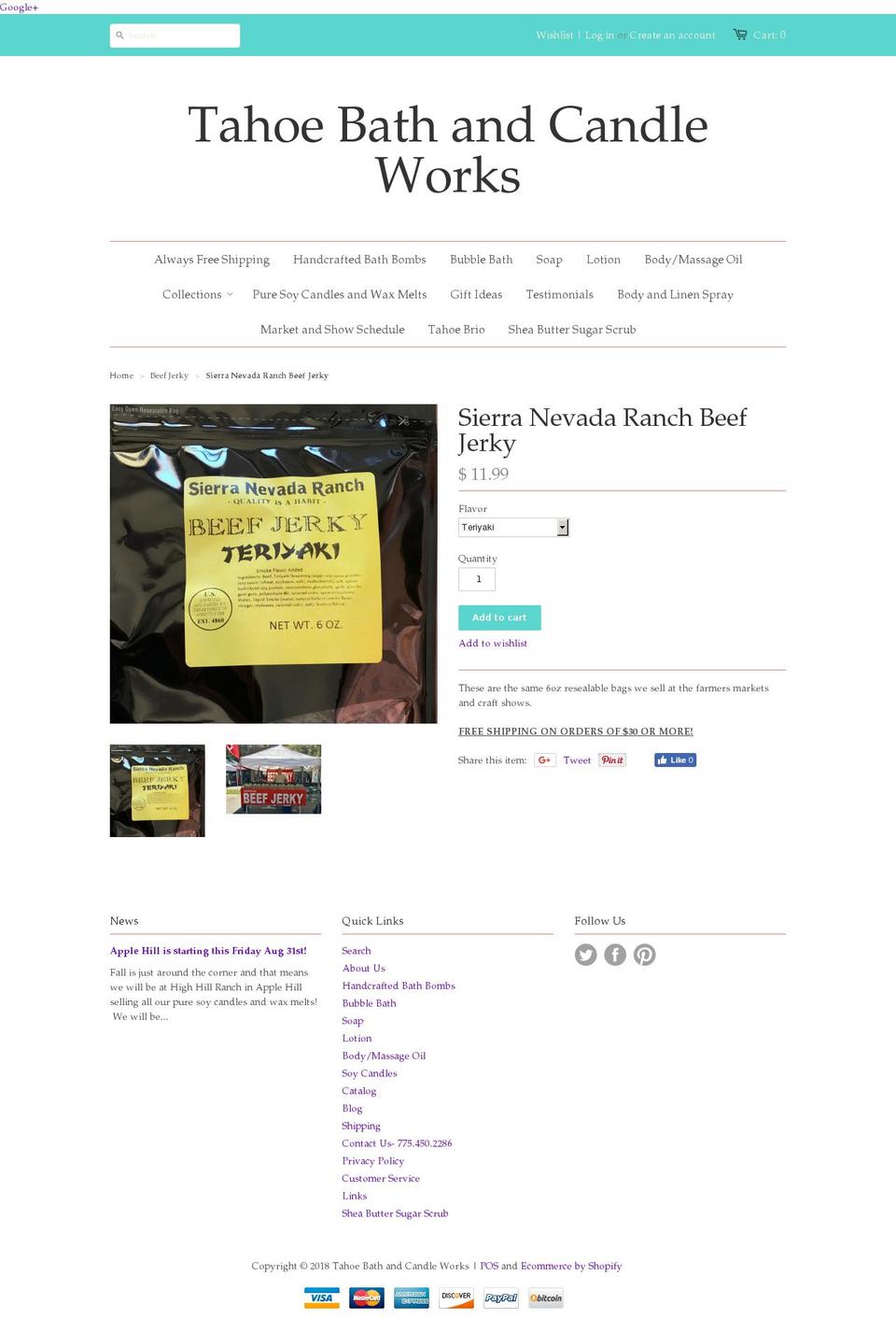 seriousbeefjerky.com shopify website screenshot
