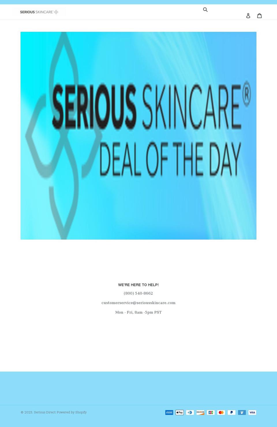 seriousdirect.com shopify website screenshot