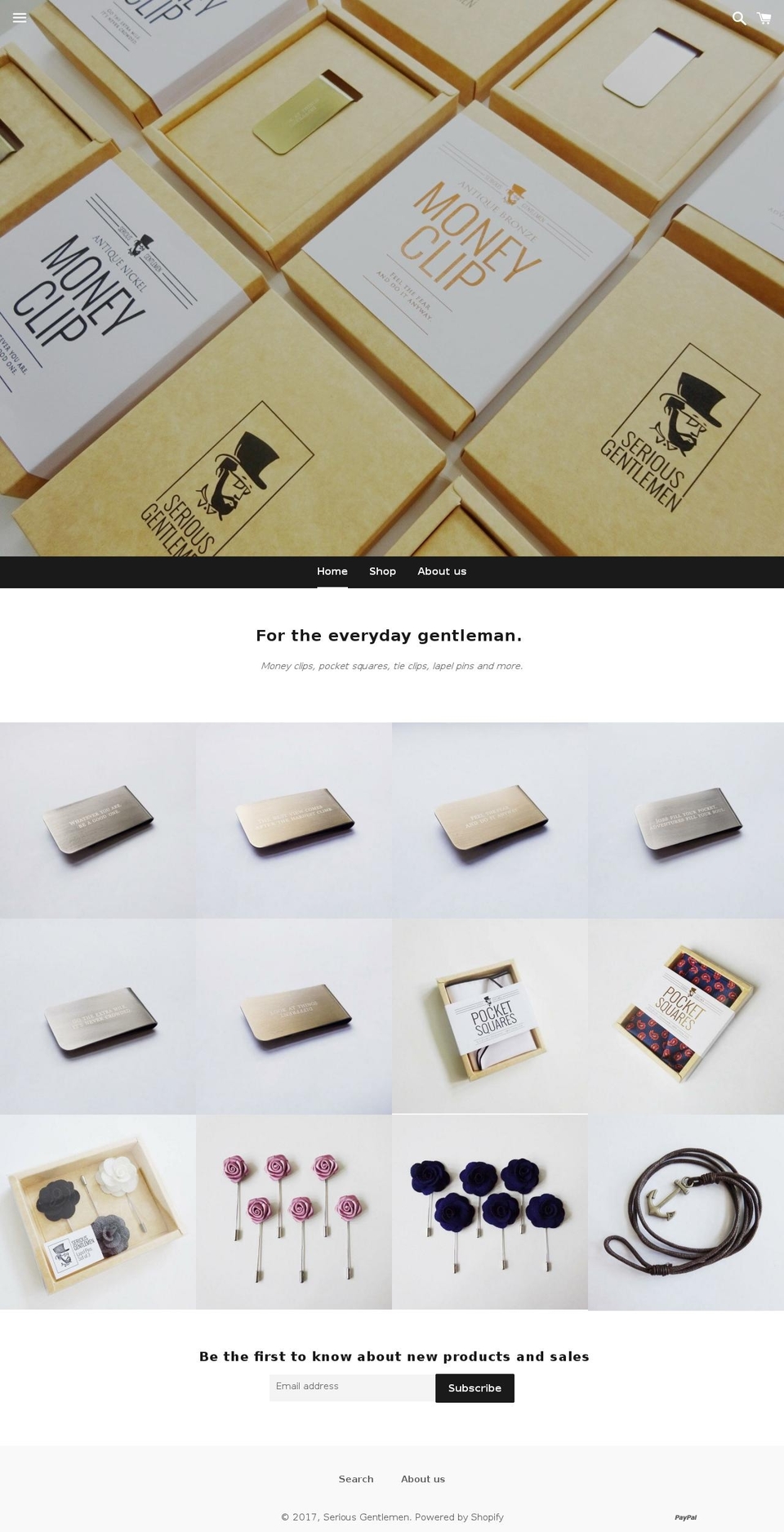 seriousgentlemen.com shopify website screenshot