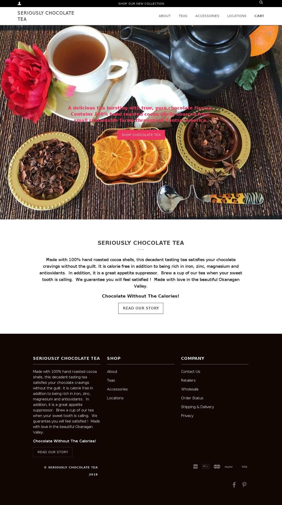 seriouslychocolatetea.com — Shopify storefront screenshot
