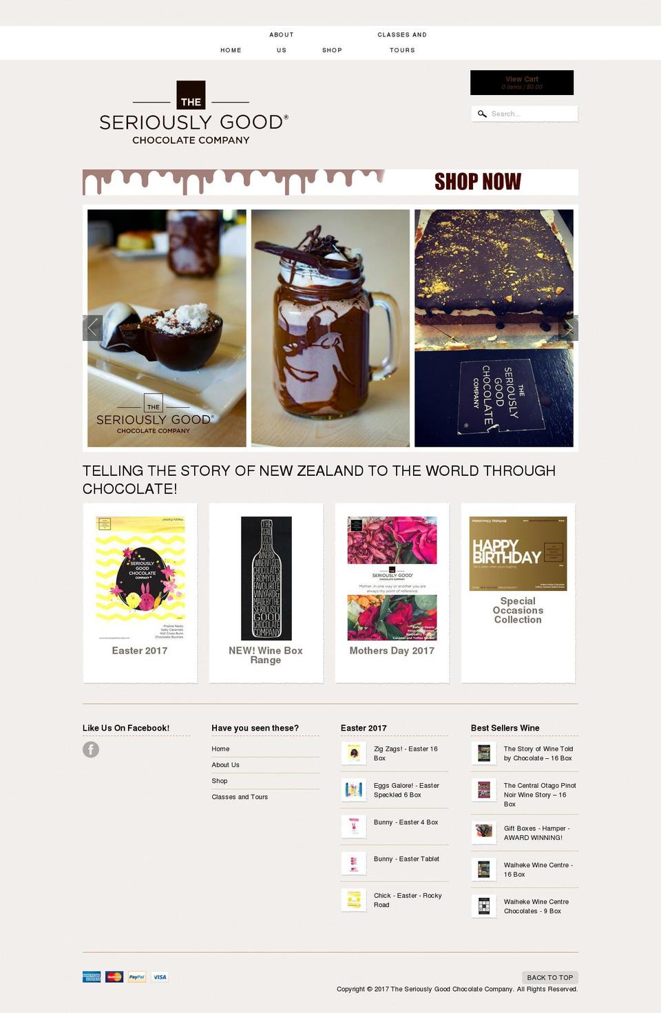 seriouslygoodchocolate.com shopify website screenshot