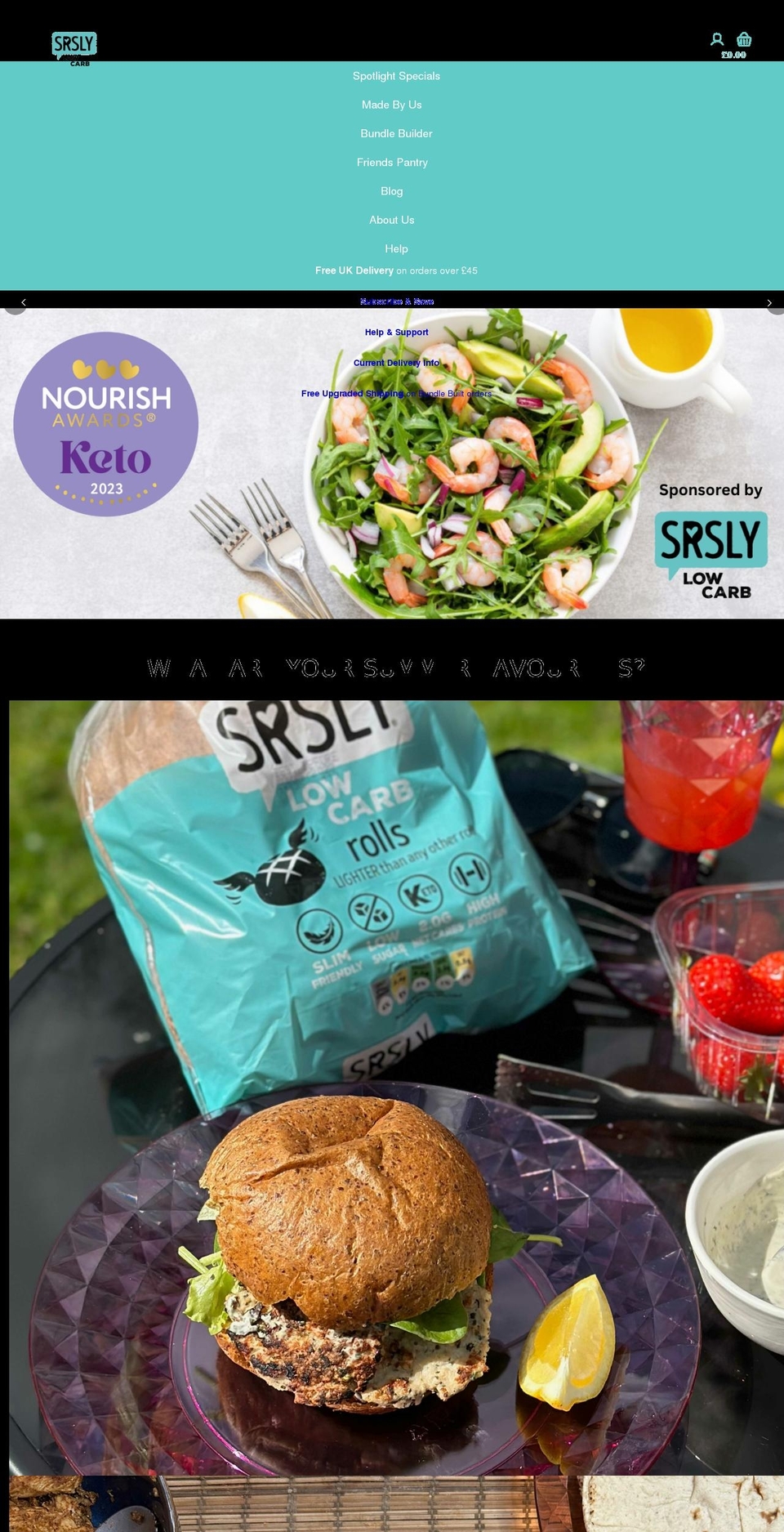 seriouslylowcarb.com shopify website screenshot