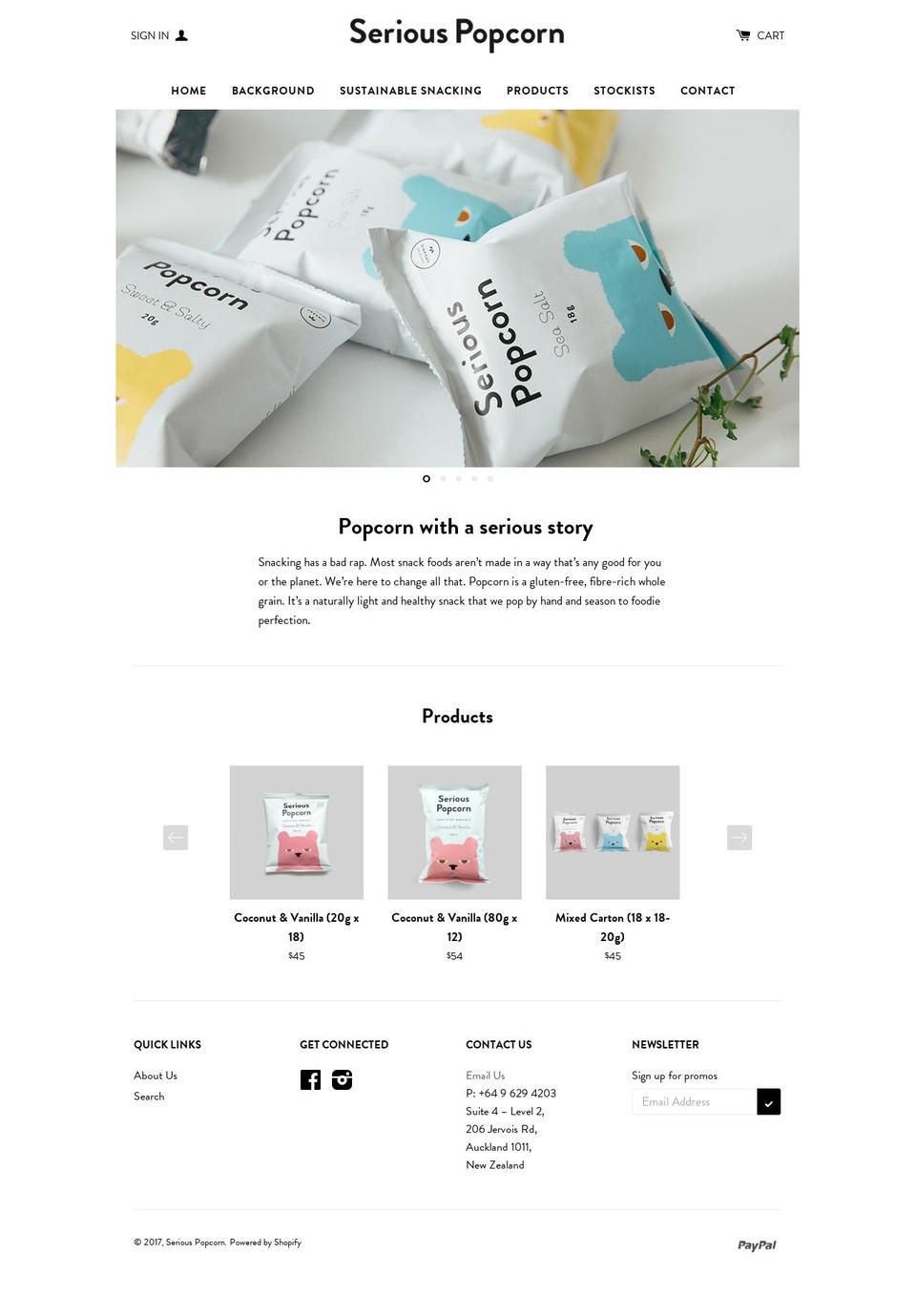 seriouspopcorn.com shopify website screenshot