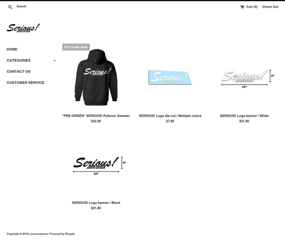 seriousstance.com — Shopify storefront screenshot