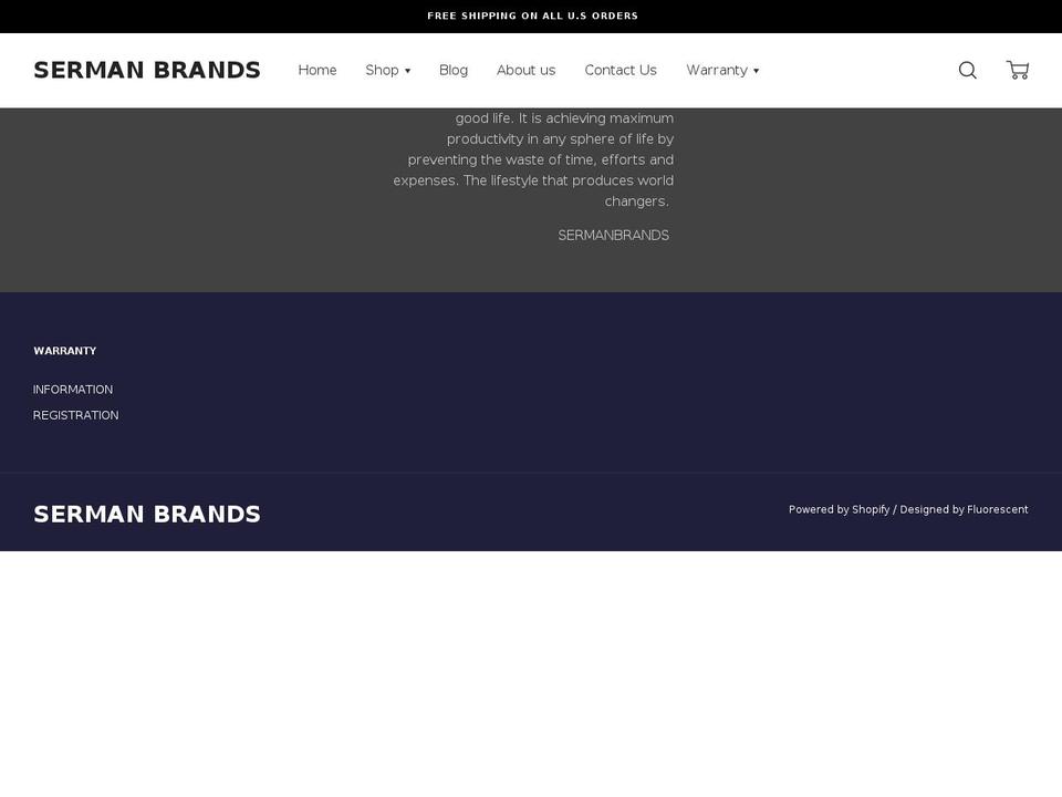 sermanbrands.com shopify website screenshot