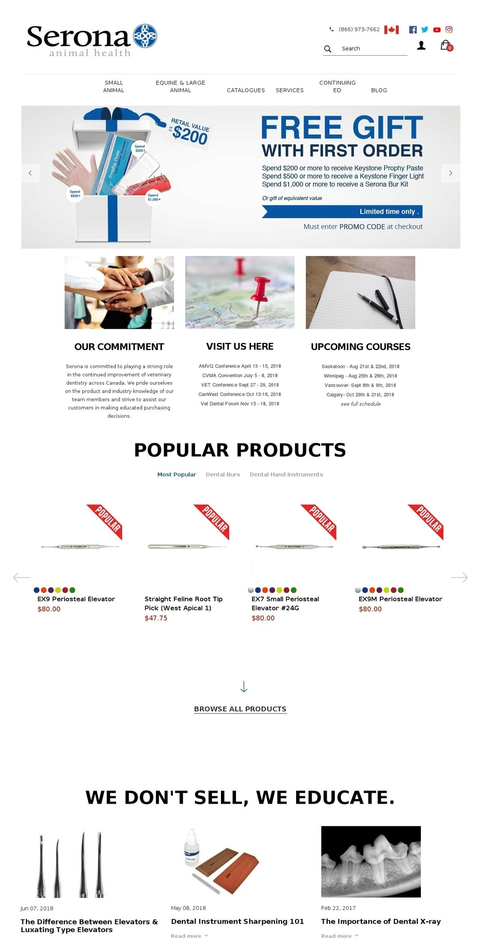 serona.ca shopify website screenshot