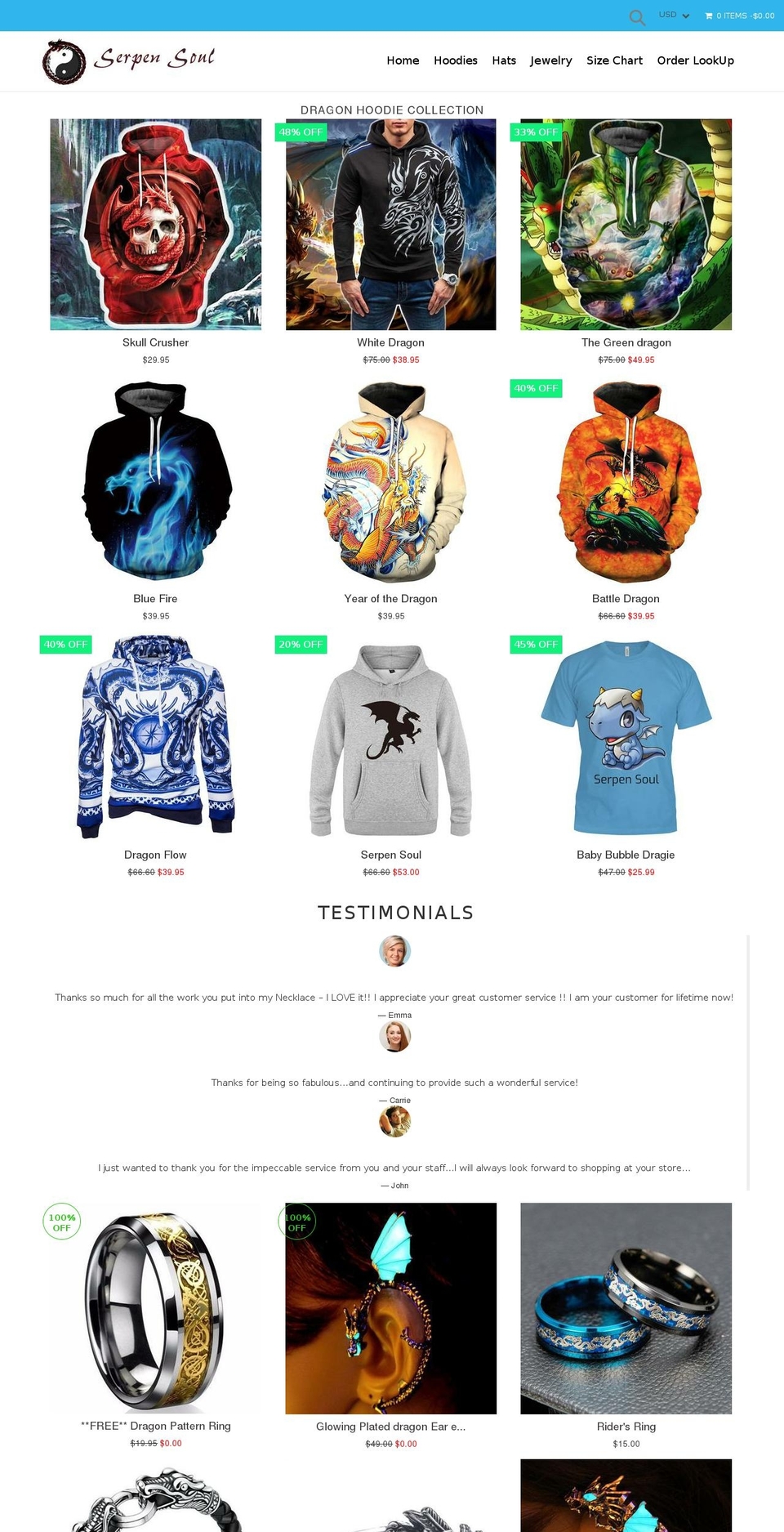 serpensoul.com shopify website screenshot