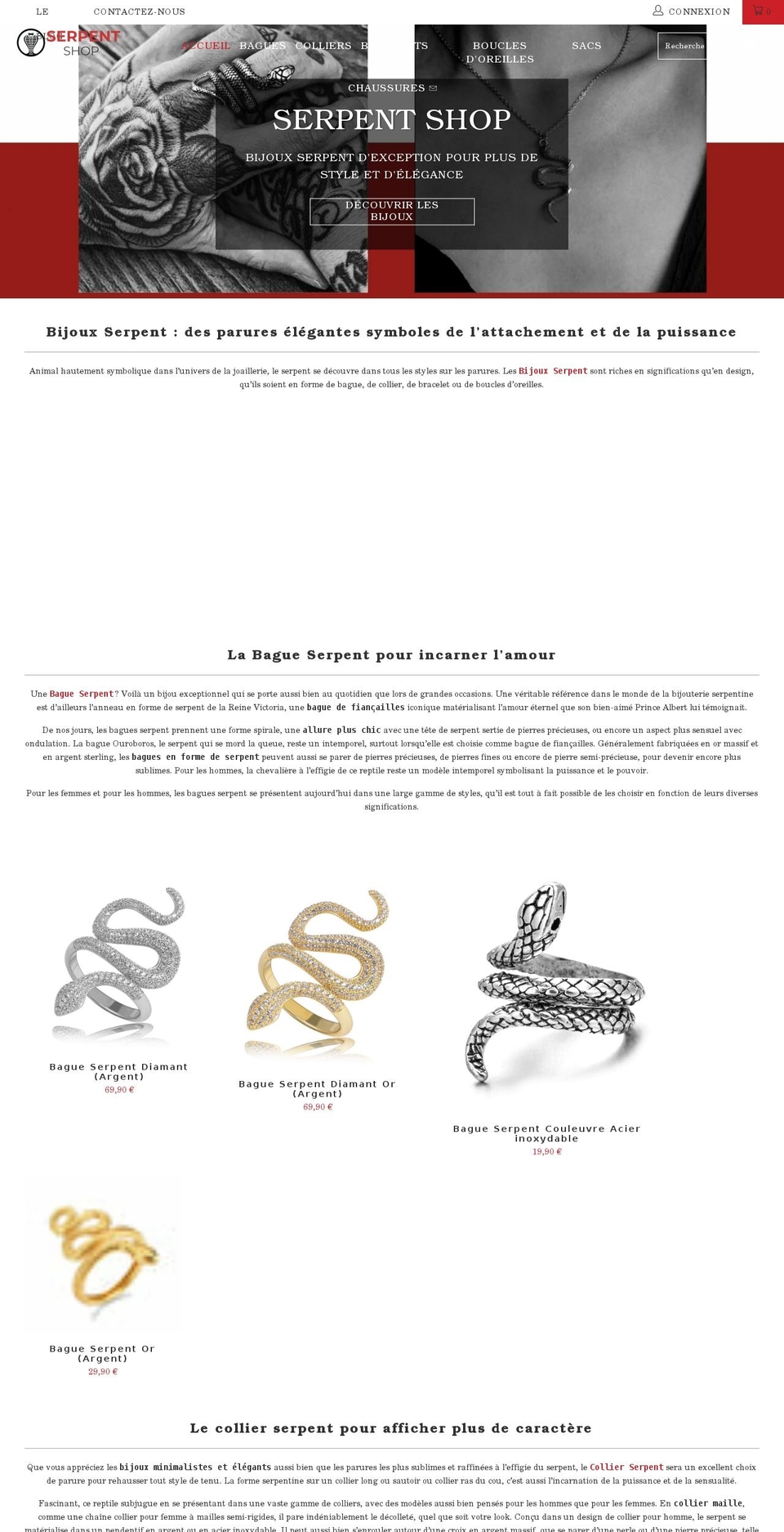 Thème Serpent Shop Shopify theme site example serpent-shop.com