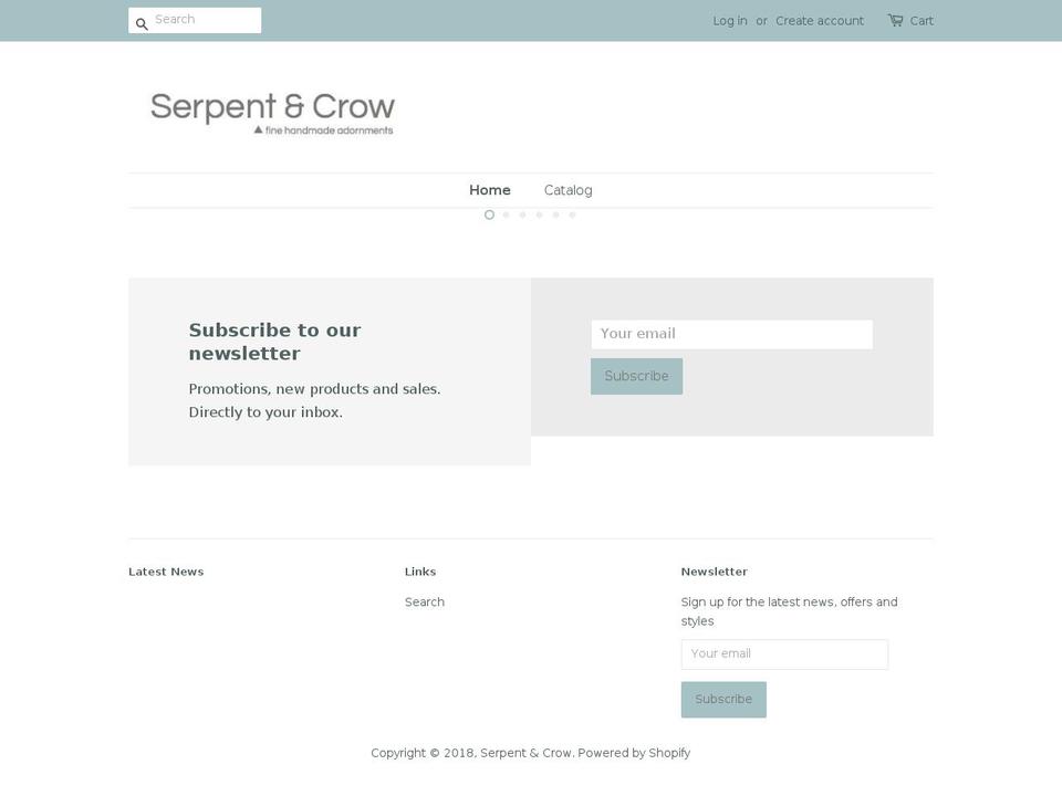serpentandcrow.com — Shopify storefront screenshot