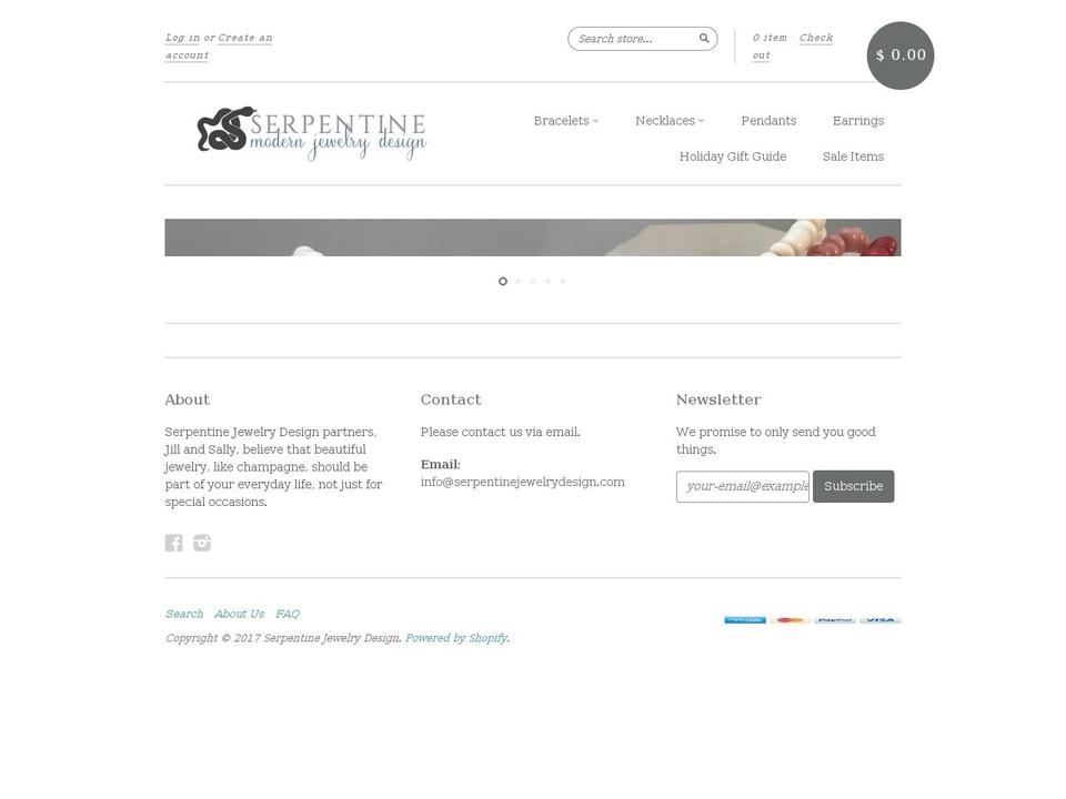 serpentinejewelry.com shopify website screenshot