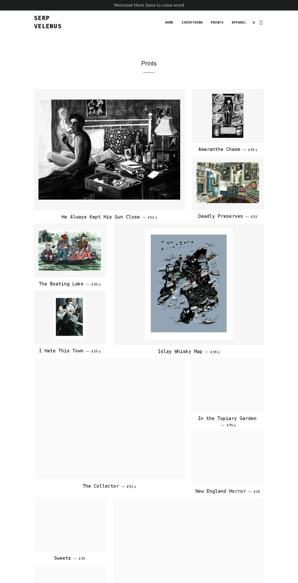 serpvelenus.com shopify website screenshot