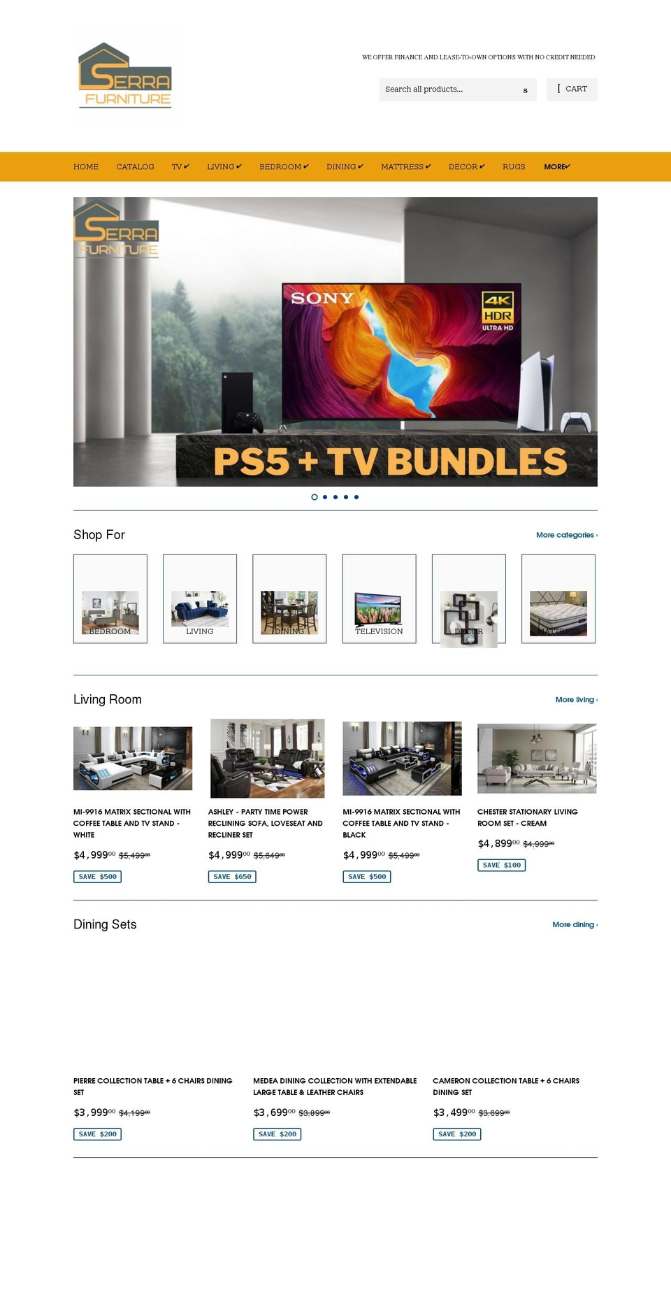 serrafurniture.com shopify website screenshot