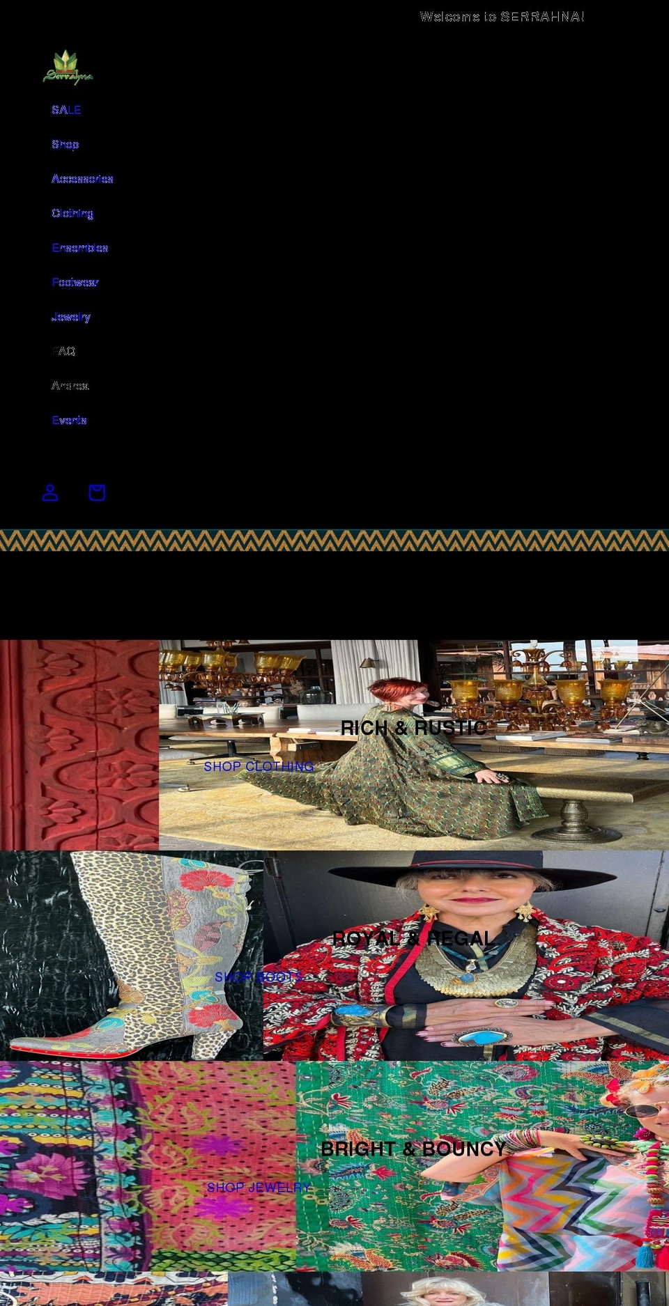 serrahna.com shopify website screenshot