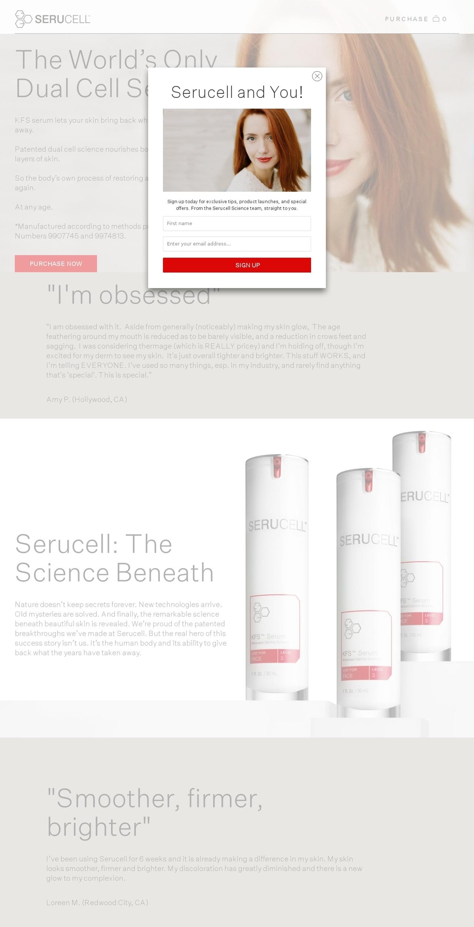 serucell.com shopify website screenshot