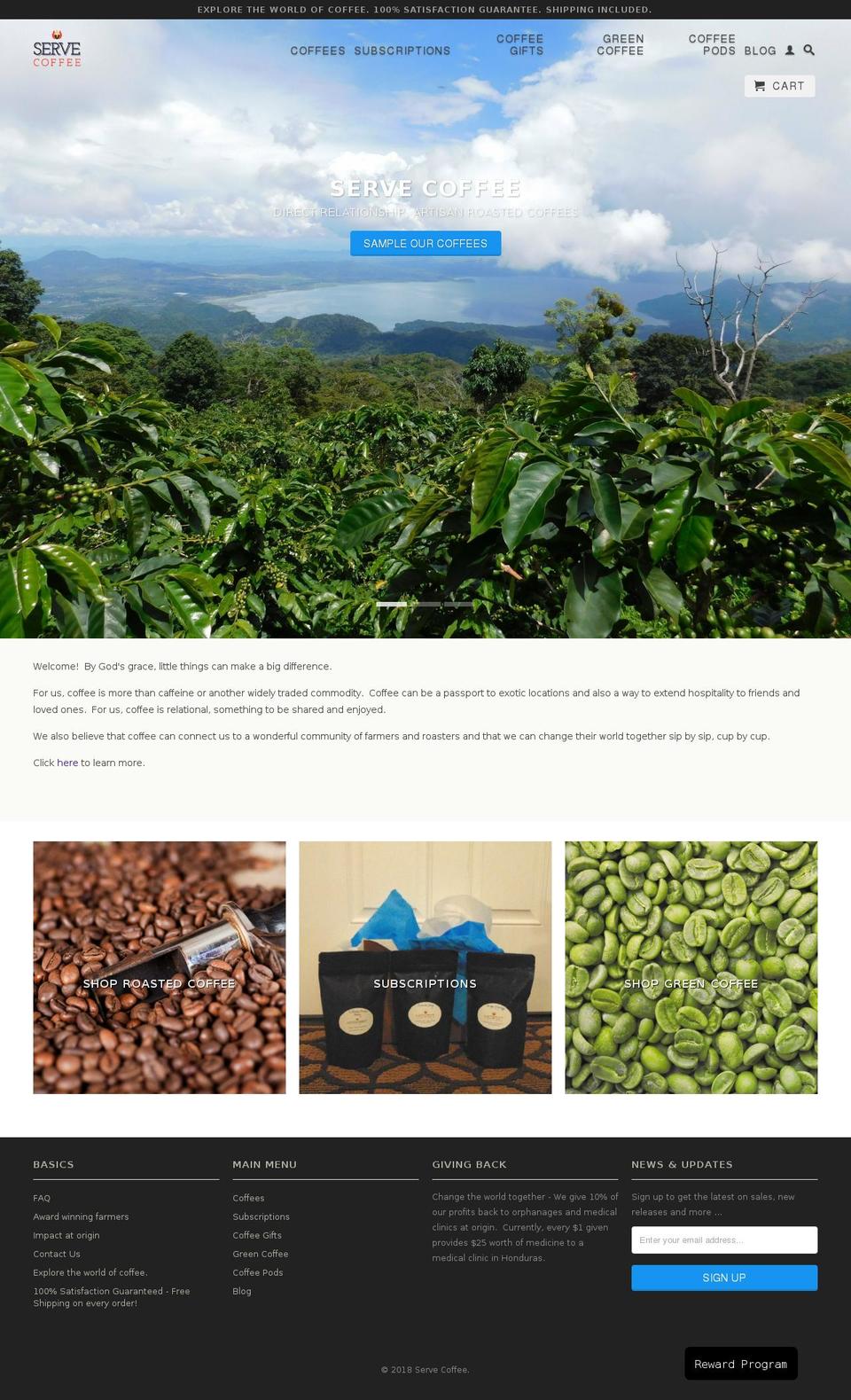 servcoffee.com — Shopify storefront screenshot