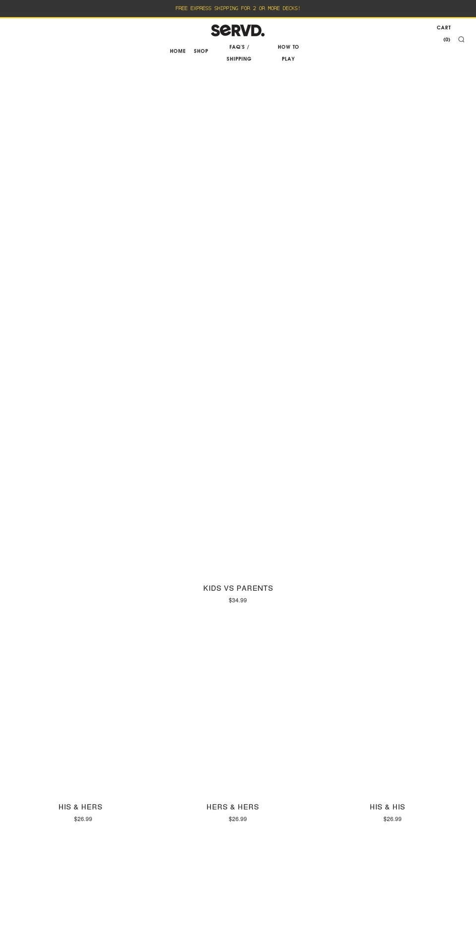 servdcards.com.au shopify website screenshot
