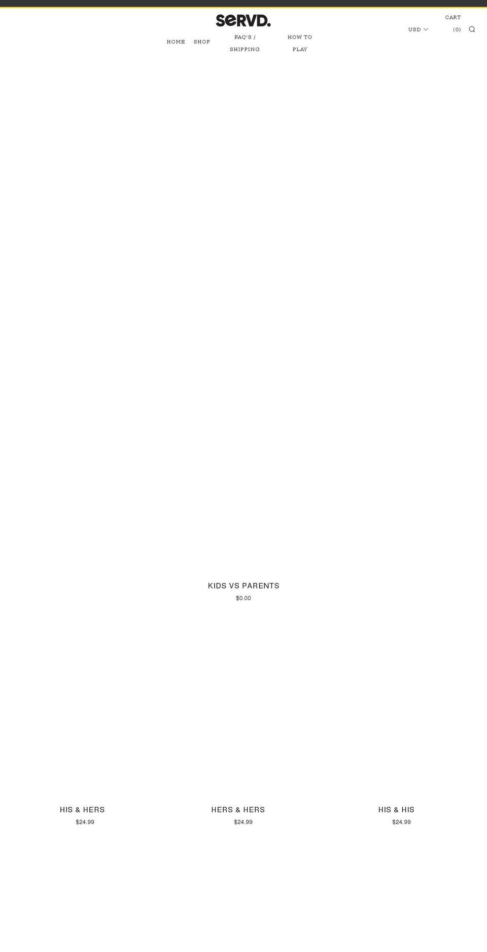 servdcards.com shopify website screenshot