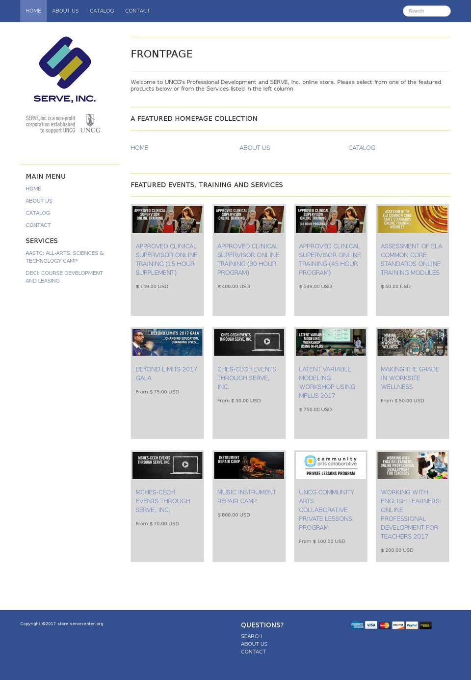 servecenter.org shopify website screenshot