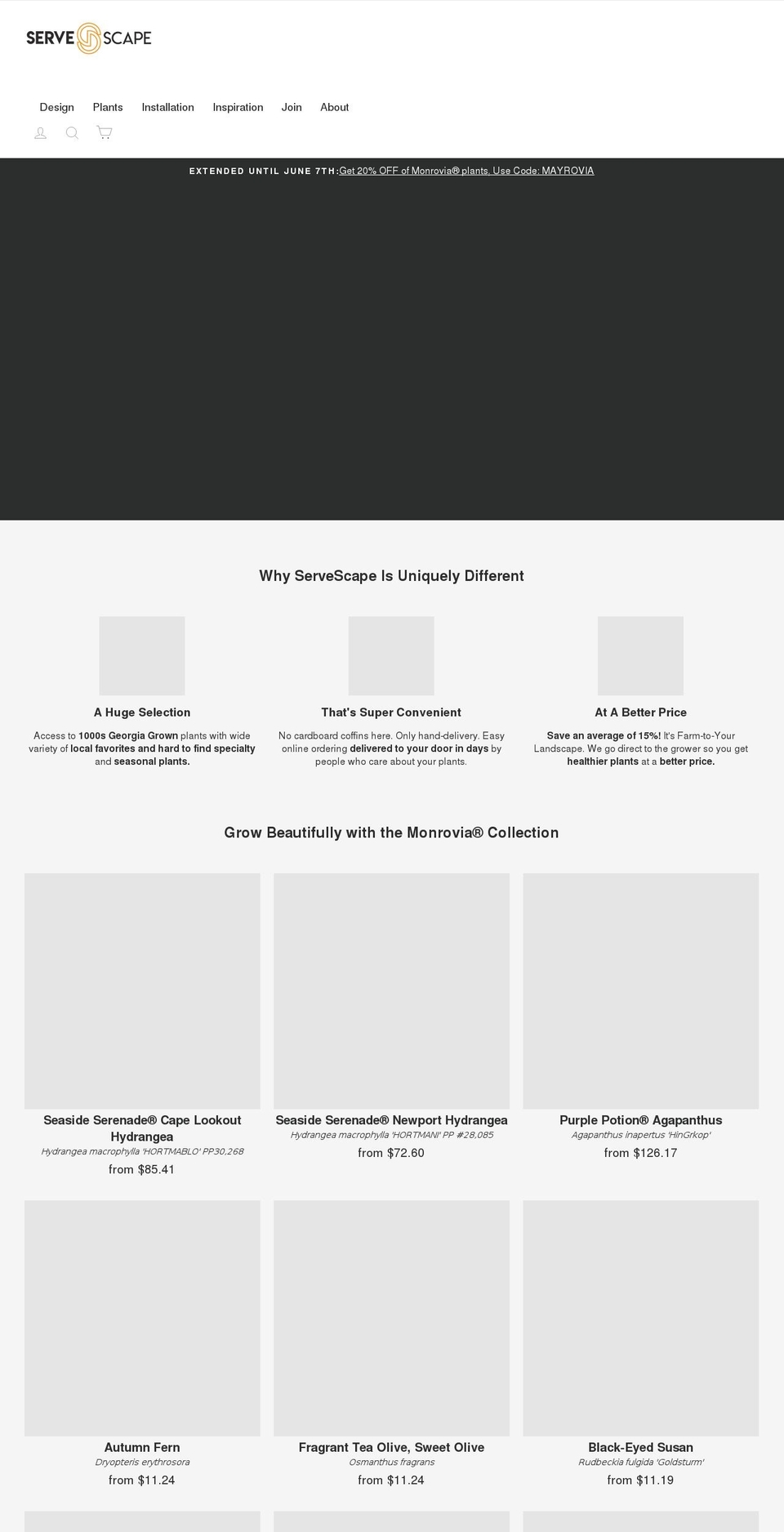 servescape.net shopify website screenshot