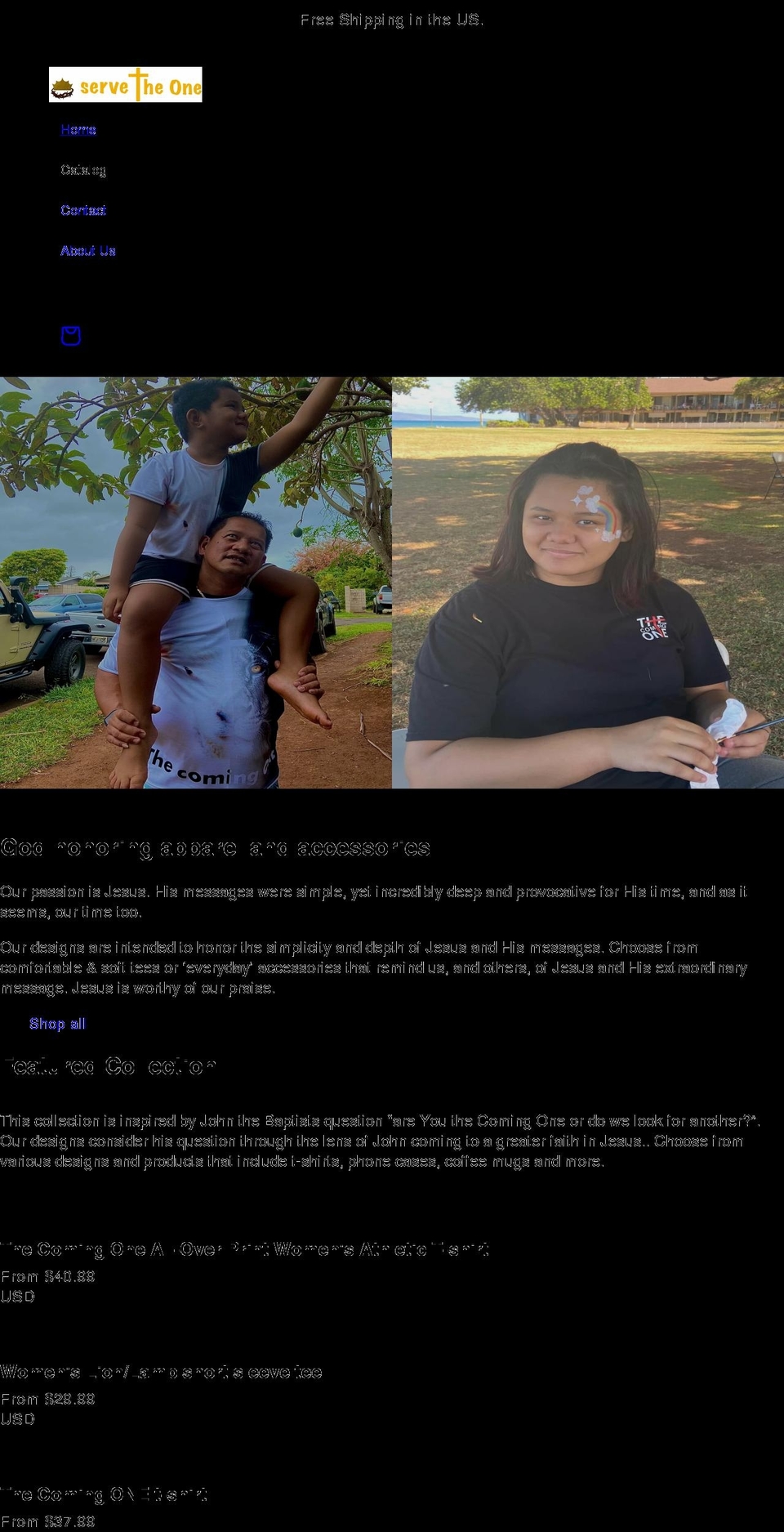 servetheone.org shopify website screenshot