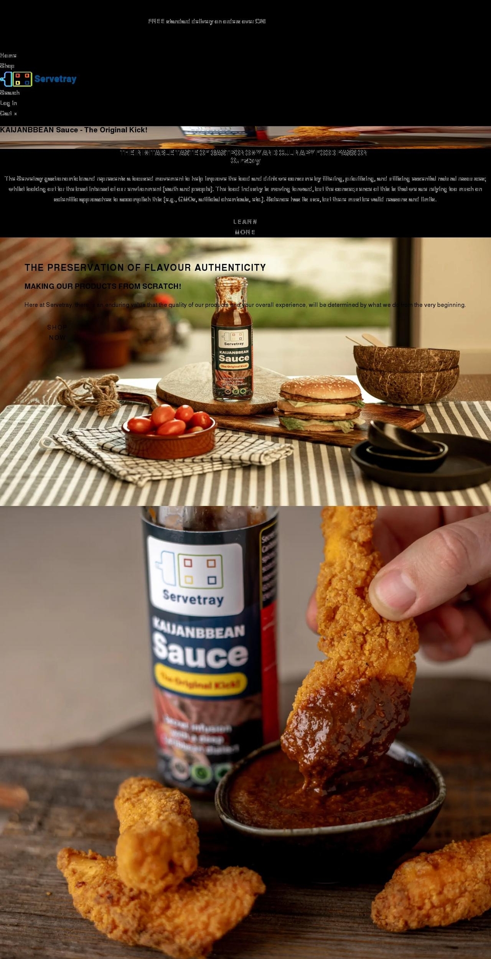 servetray.com shopify website screenshot