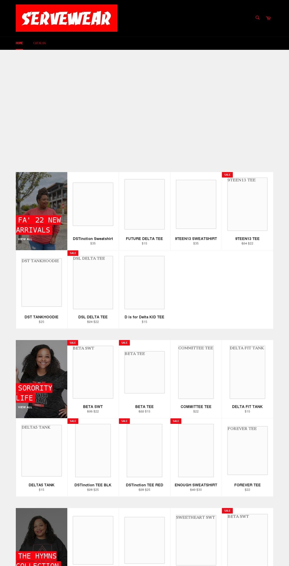servewear.com shopify website screenshot