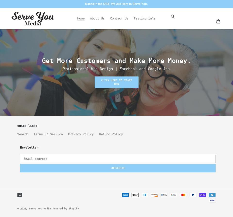 serveyoumedia.com shopify website screenshot