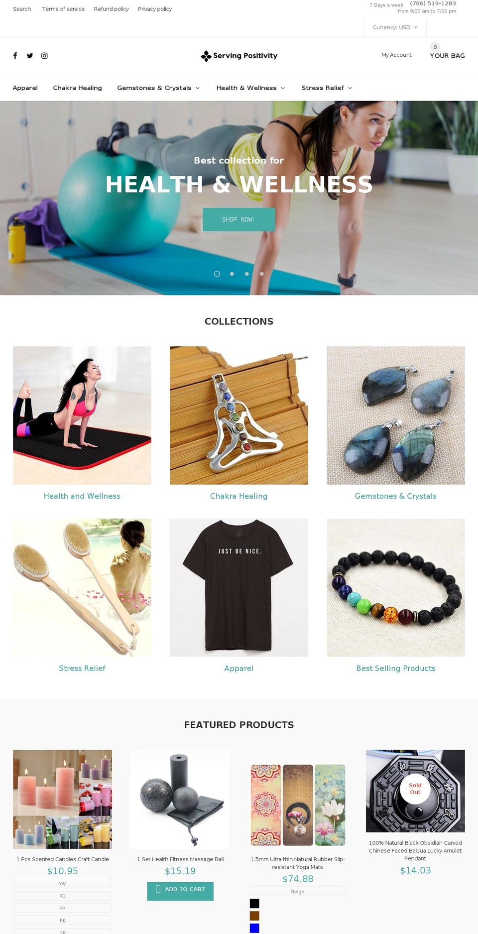 servingpositivity.com shopify website screenshot