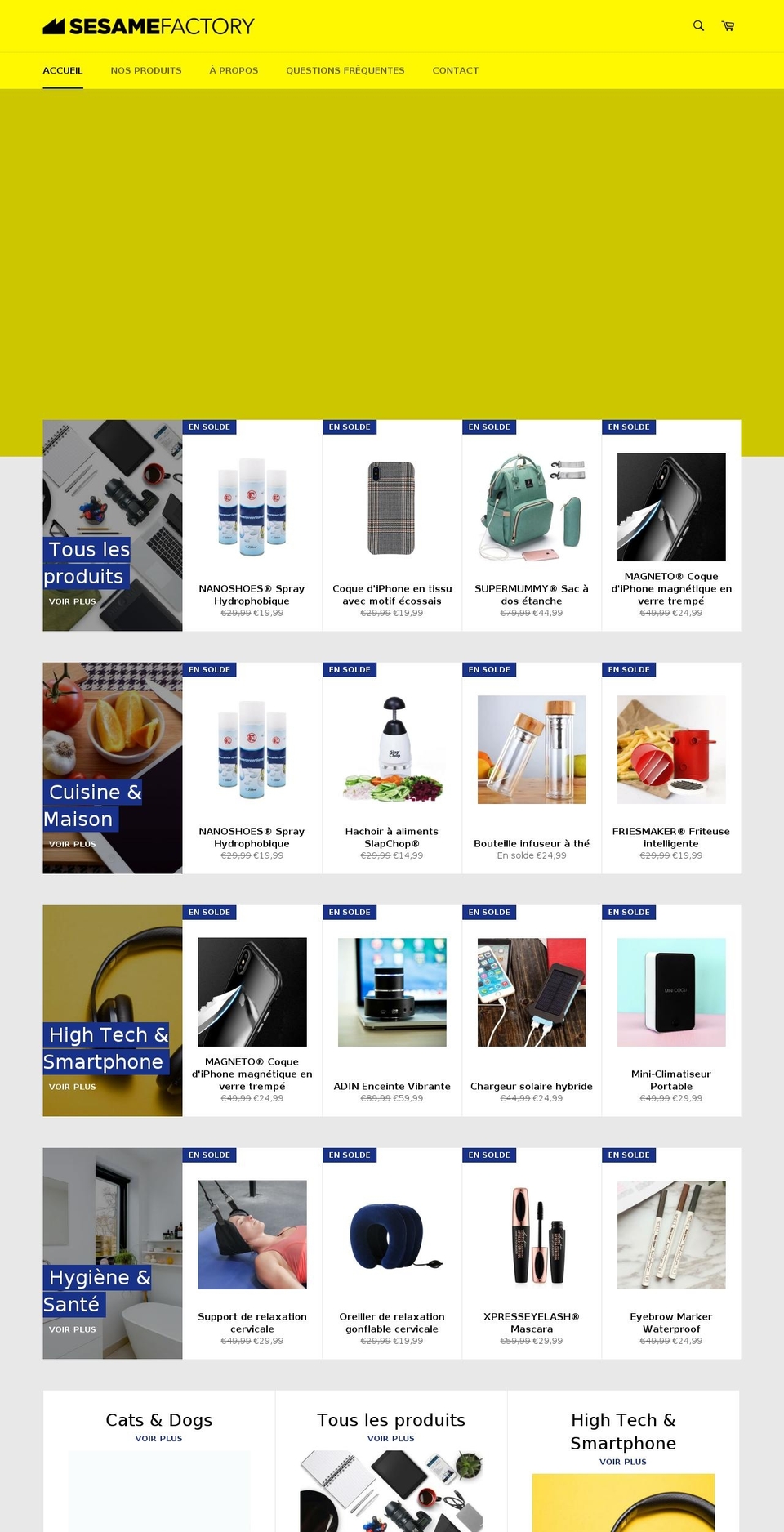sesame-factory.com — Shopify storefront screenshot